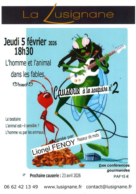 Causerie  la soupire 2  la Lusignane : l'homme et l'animal dans les fables
