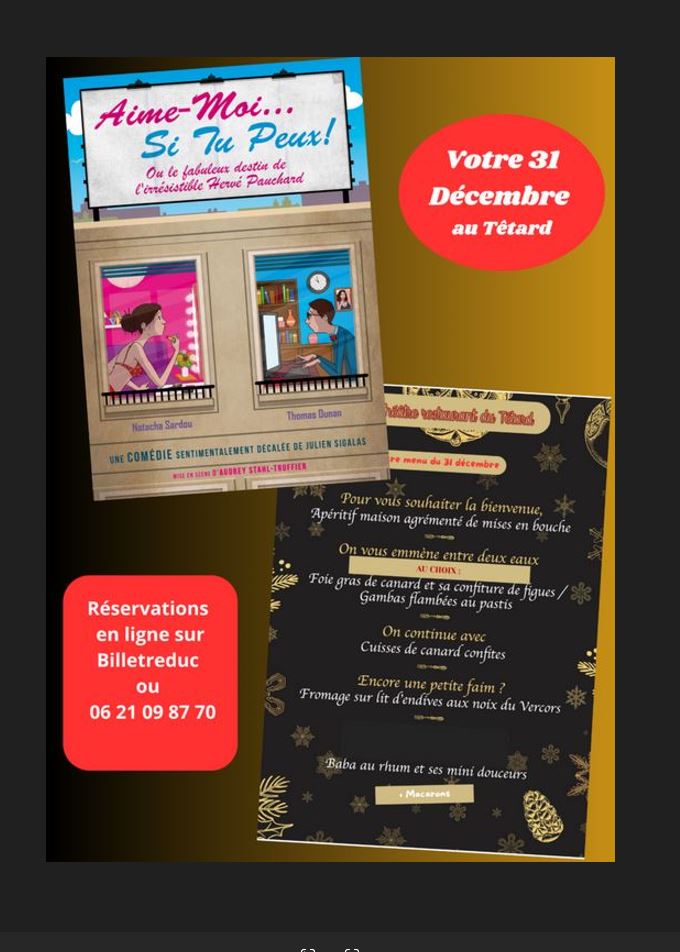 Soire rveillon : Aime-moi si tu peux et repas de fte