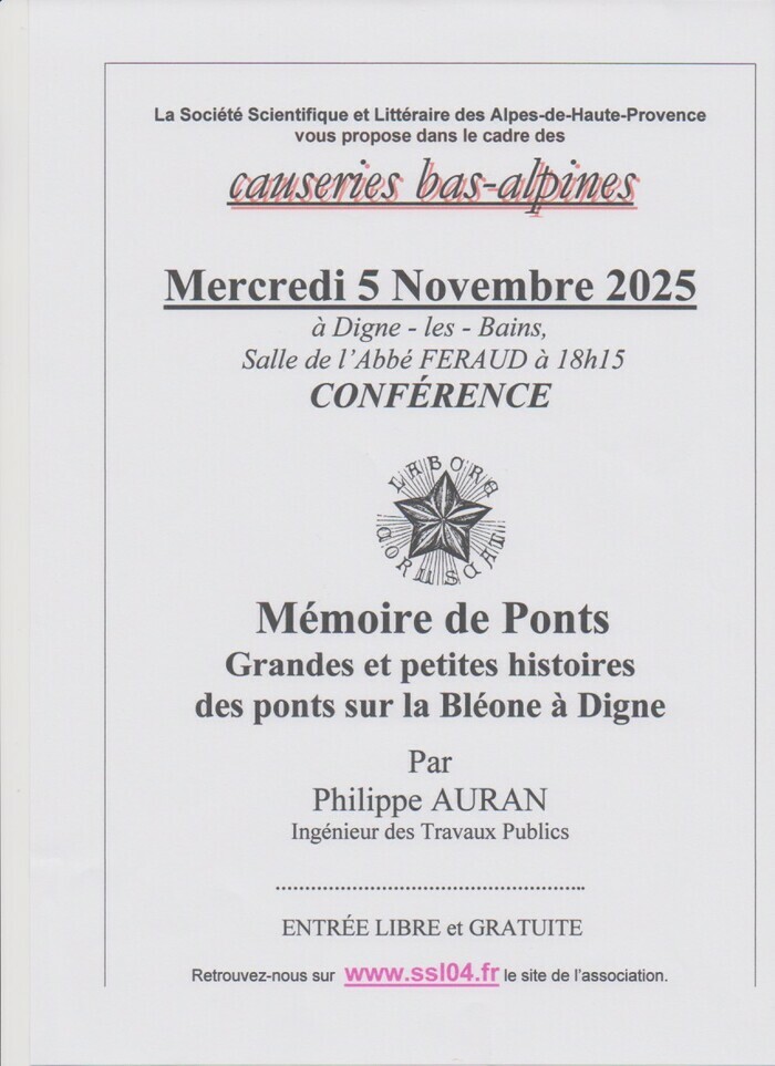Confrence : Mmoire de ponts, grandes et petites histoires de la Blone