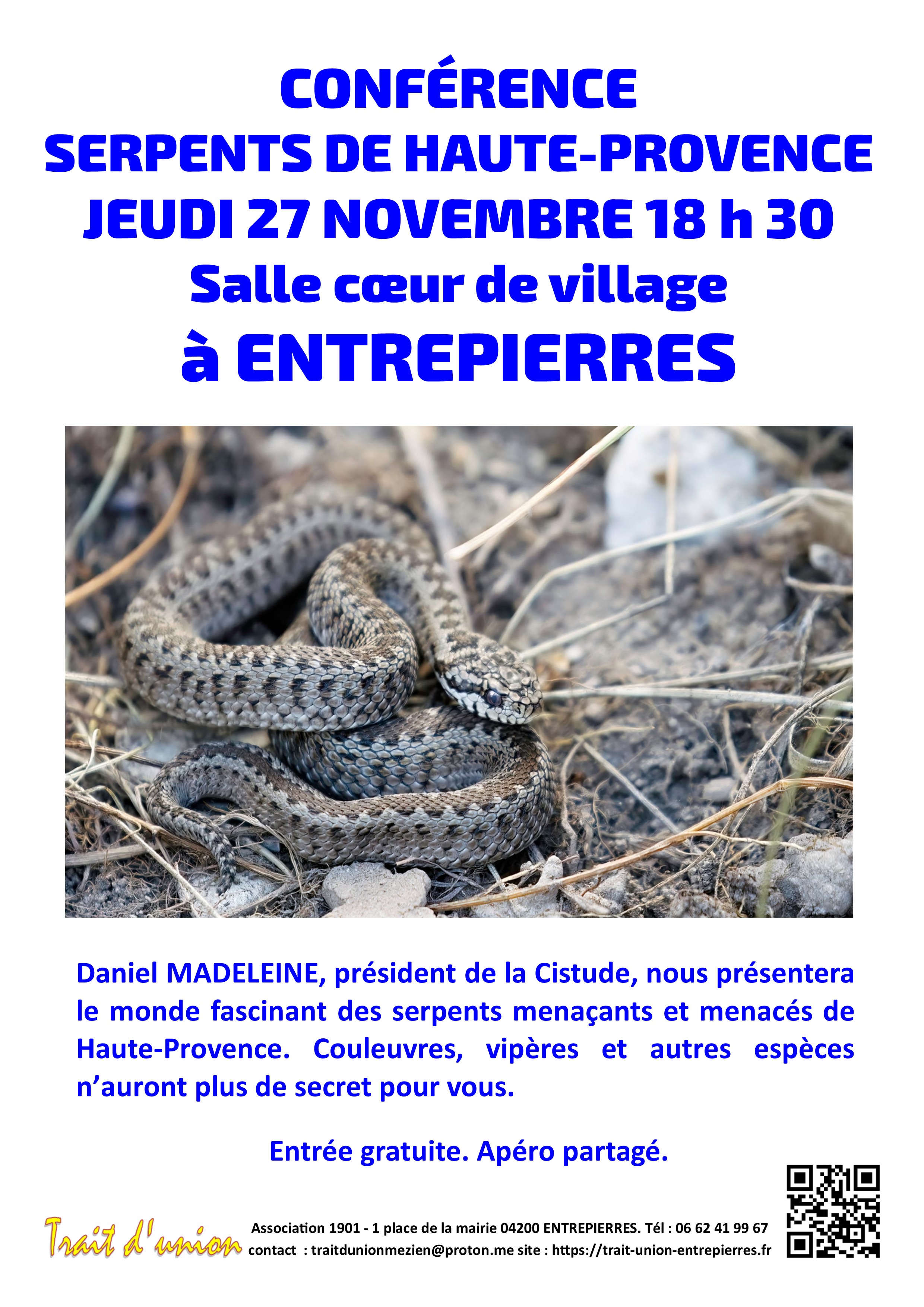 Confrence sur les serpents de Haute-Provence