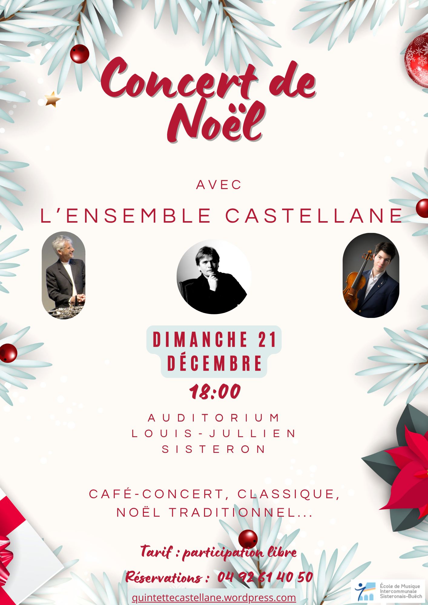 Concert de Nol avec l'Ensemble Castellane