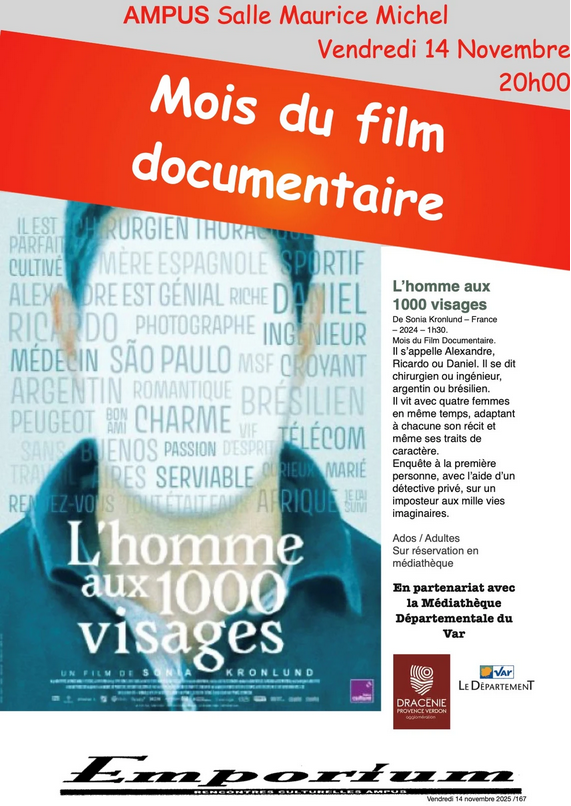 Projection du film L'homme aux 1000 visages