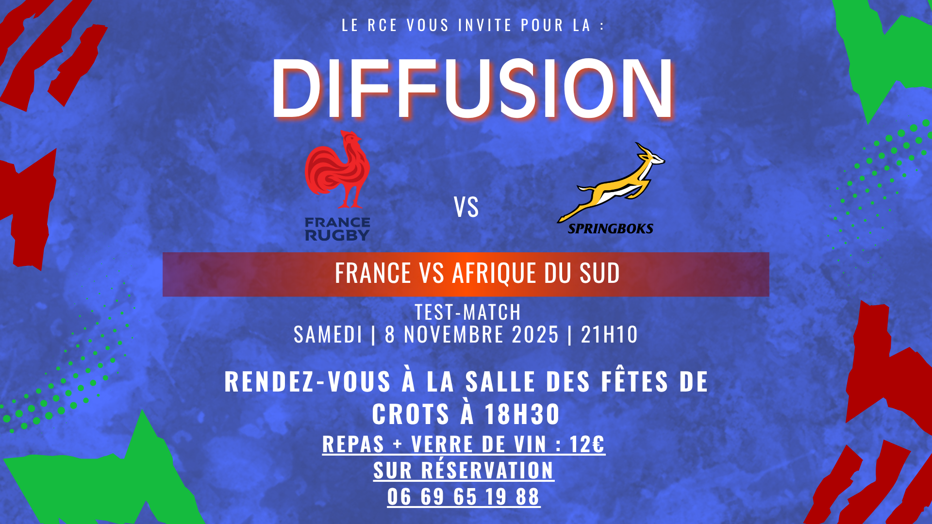 Diffusion du match de rugby France/Afrique du Sud