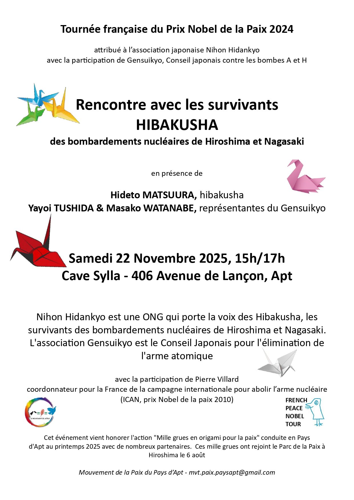 Rencontre avec les survivants HIBAKUSHA