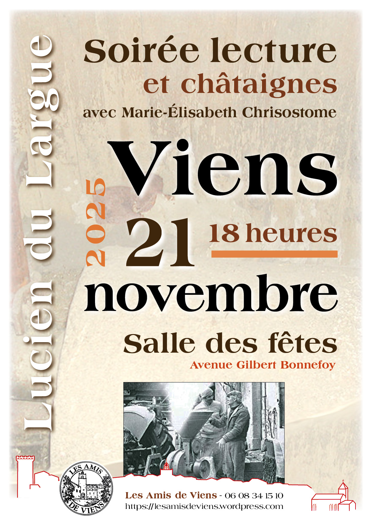 Le moulin du Largue , soire lecture et chtaigne  au coin du feu