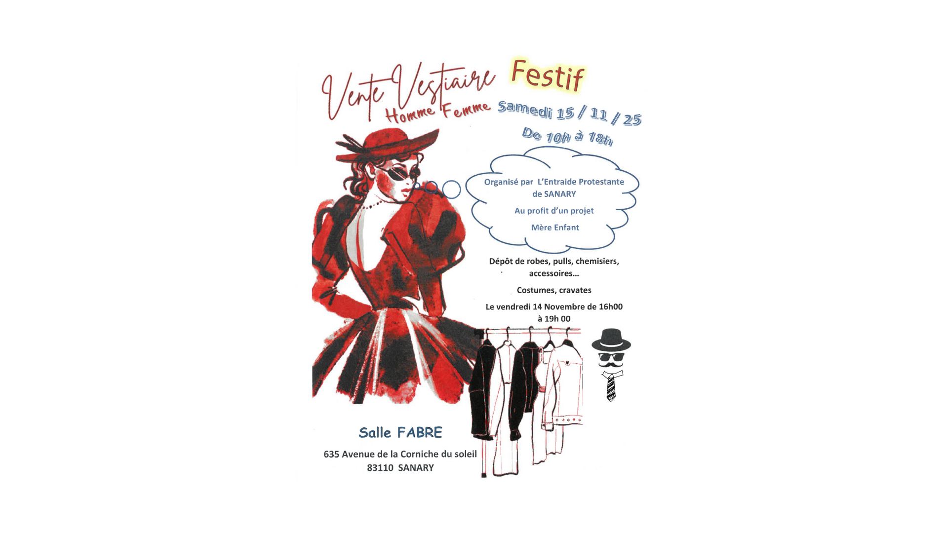 Vente Vestiaire Festif  Homme & Femme  Sanary