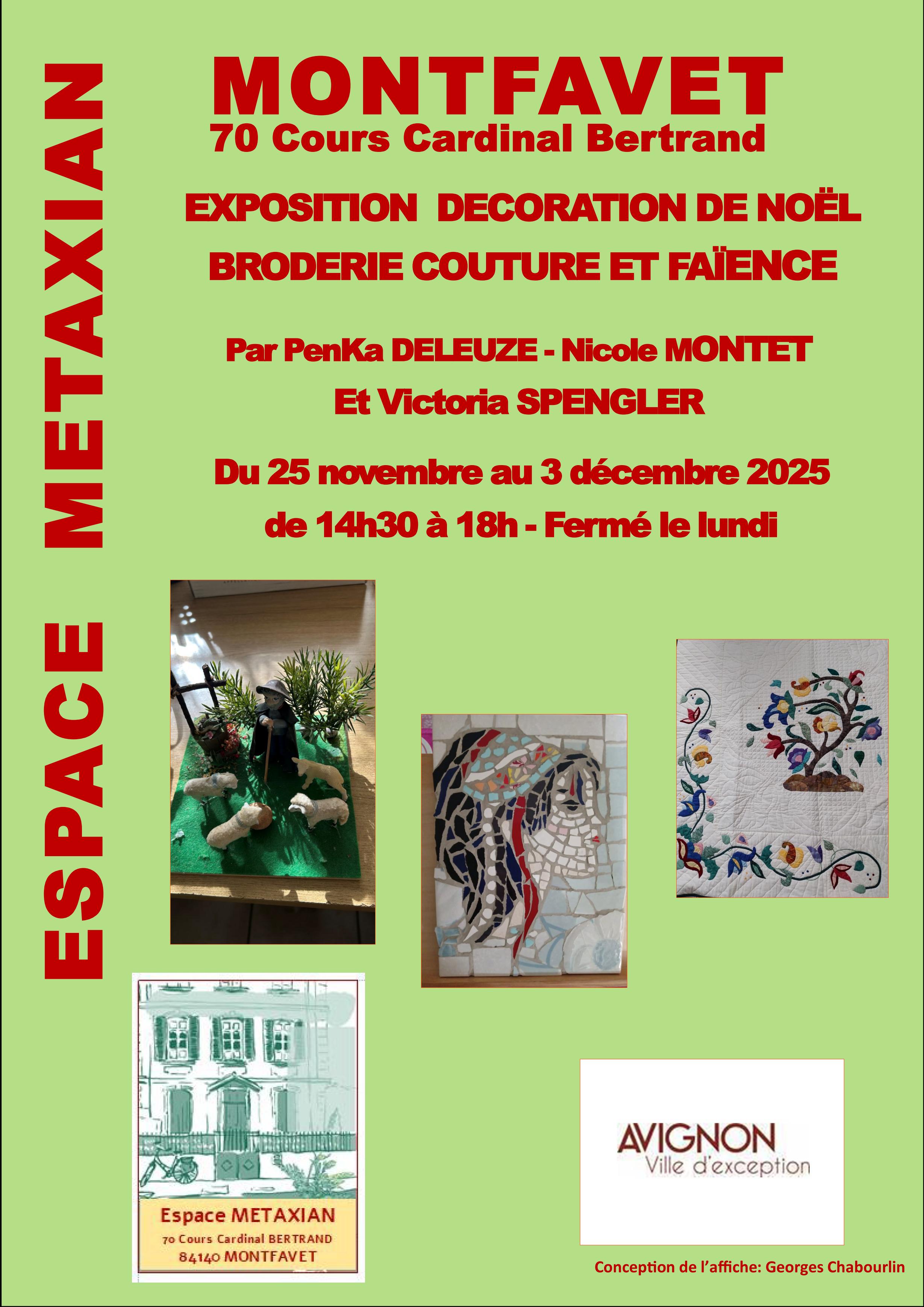 Exposition Dcoration de Nol, Broderie Couture et Faence