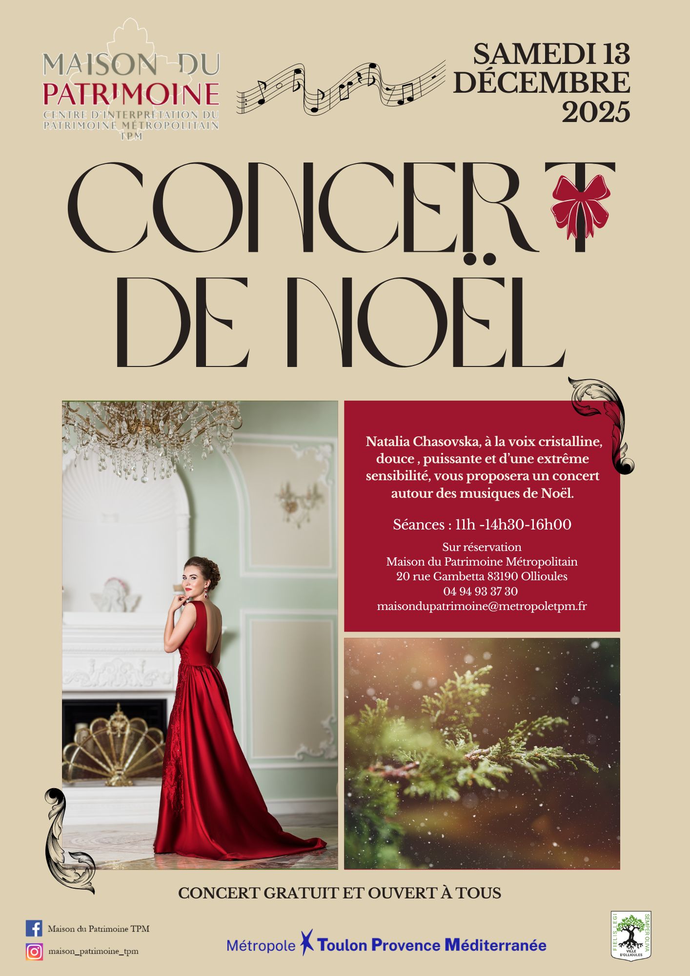 Concert de Nol avec Natalia Chasovska