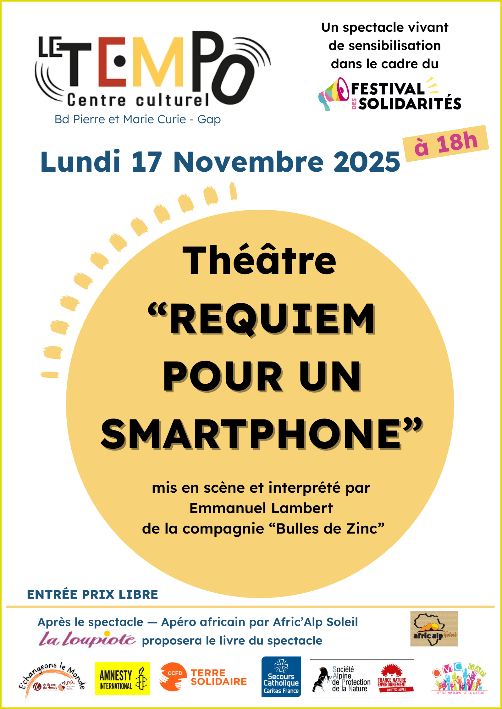 Thtre Requiem pour un smartphone