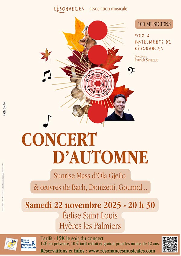 Concert d'automne propos par Rsonances