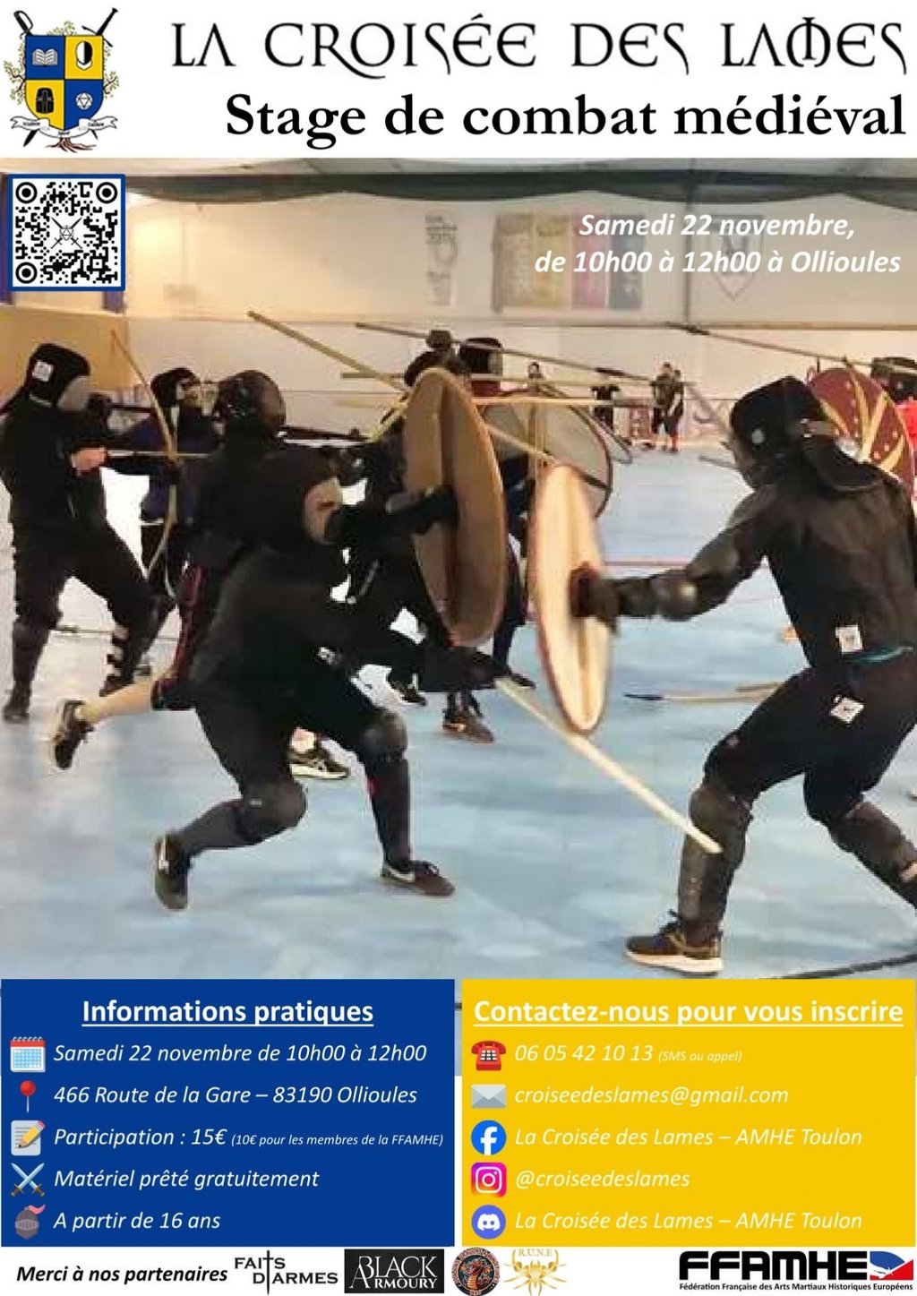 Stage de combat mdival avec l'association La Croise des Lames