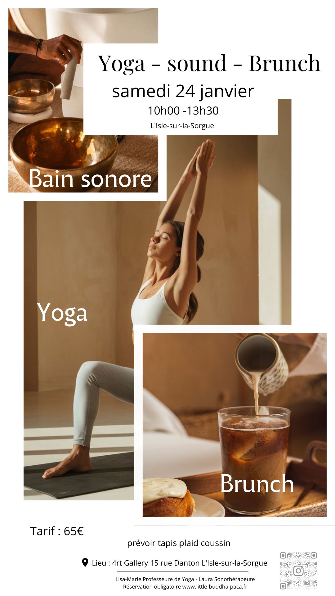 Atelier Yoga, bain sonore et Brunch