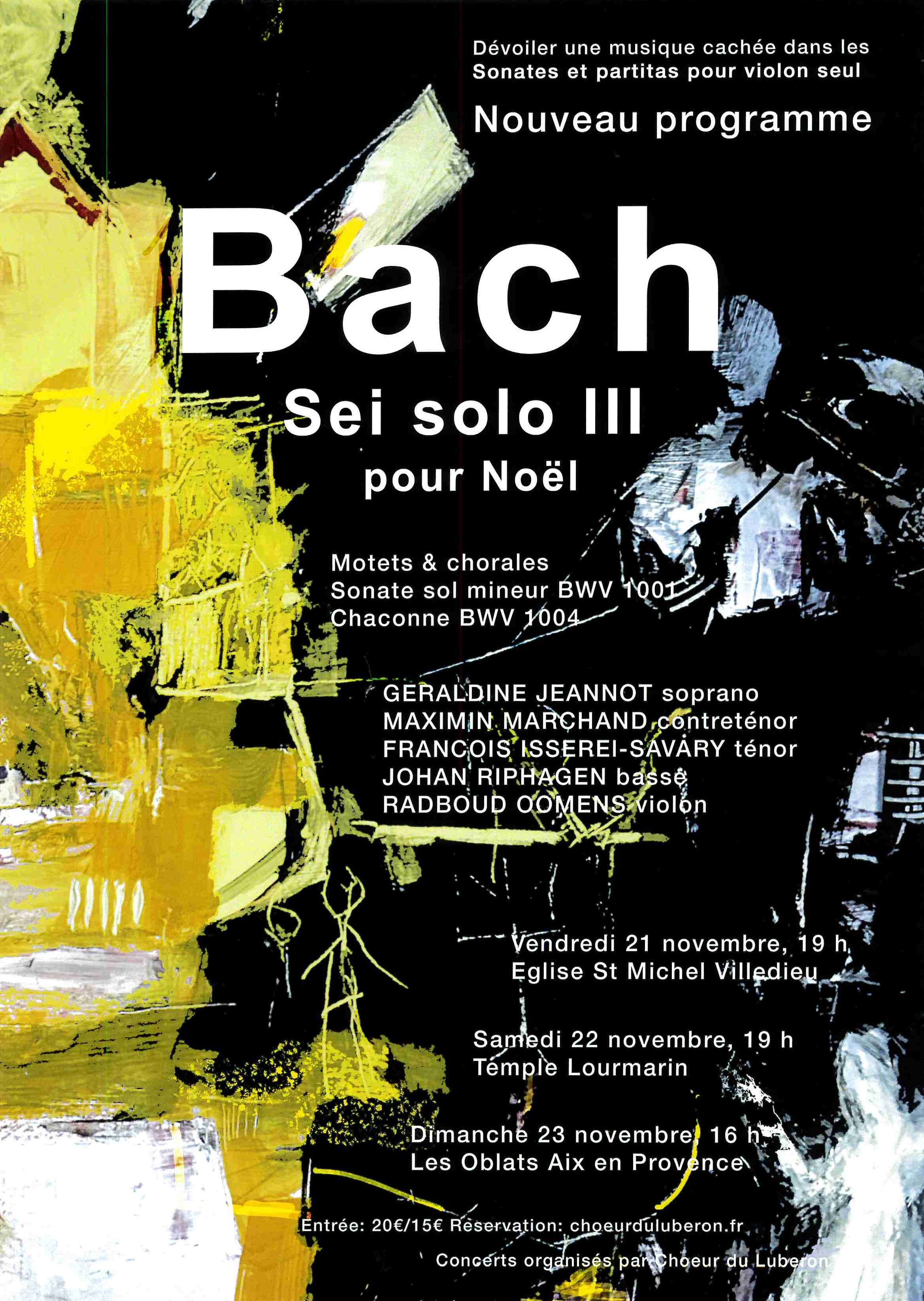Concert 'Bach' sei solo III pour Nol