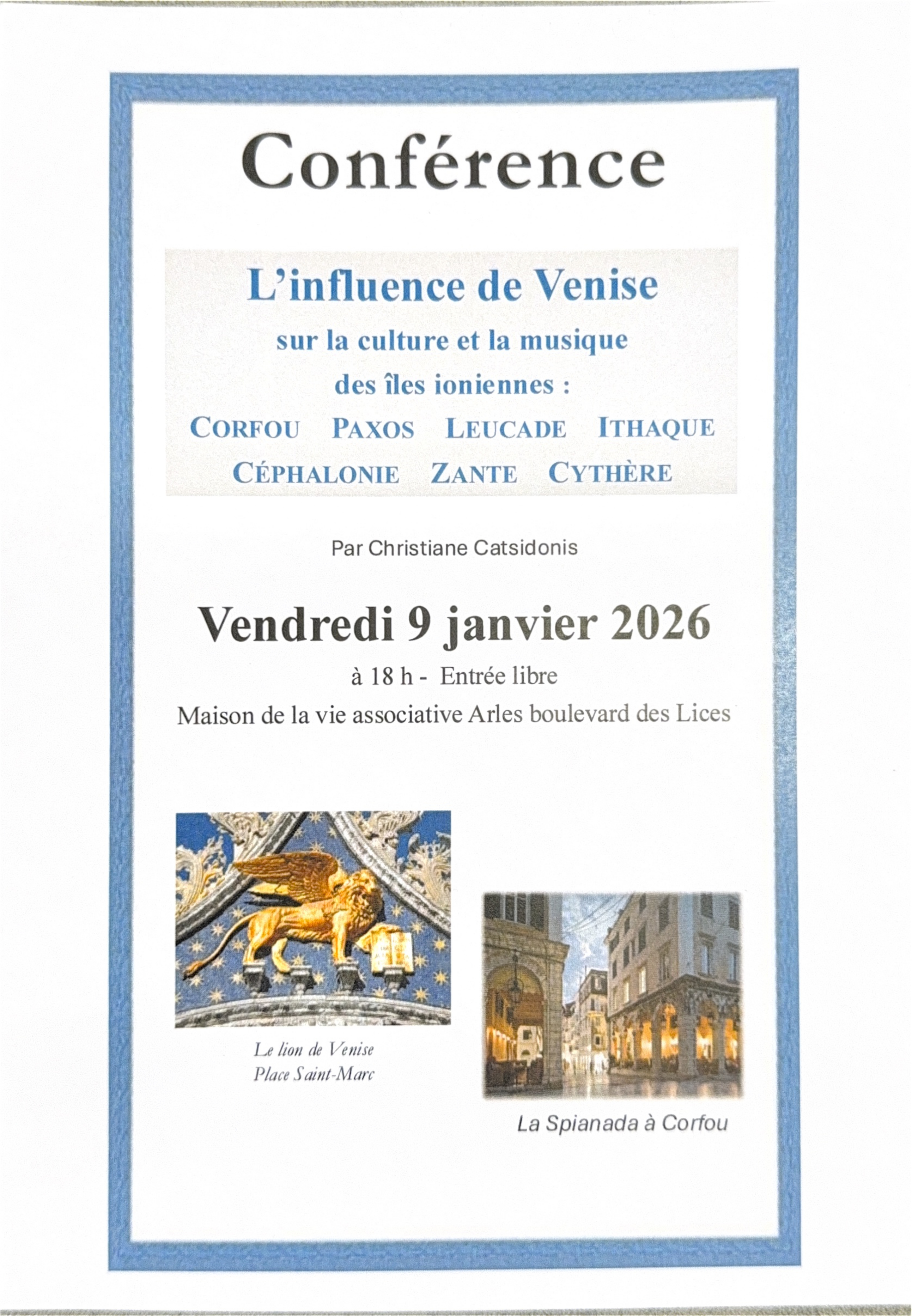 Confrence - L'influence de Venise