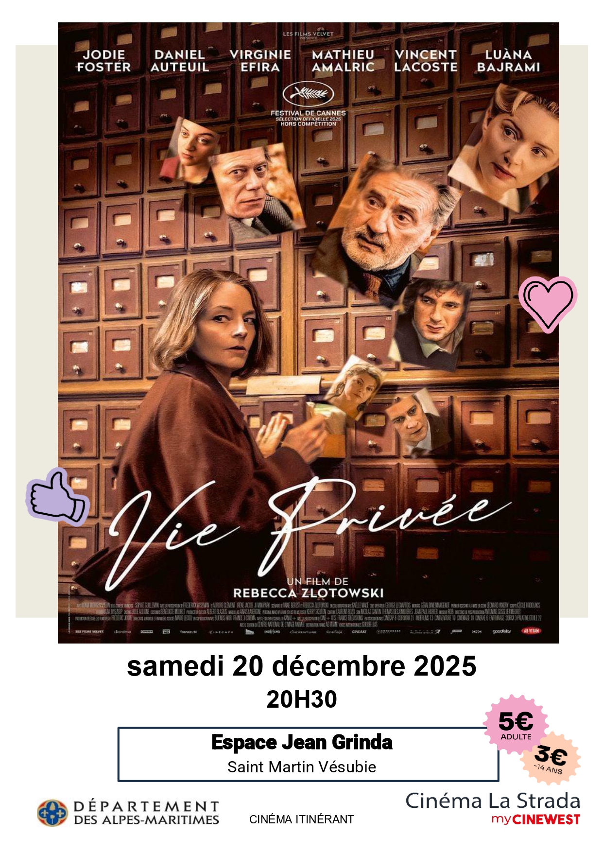 Sance de cinma -  Vie prive