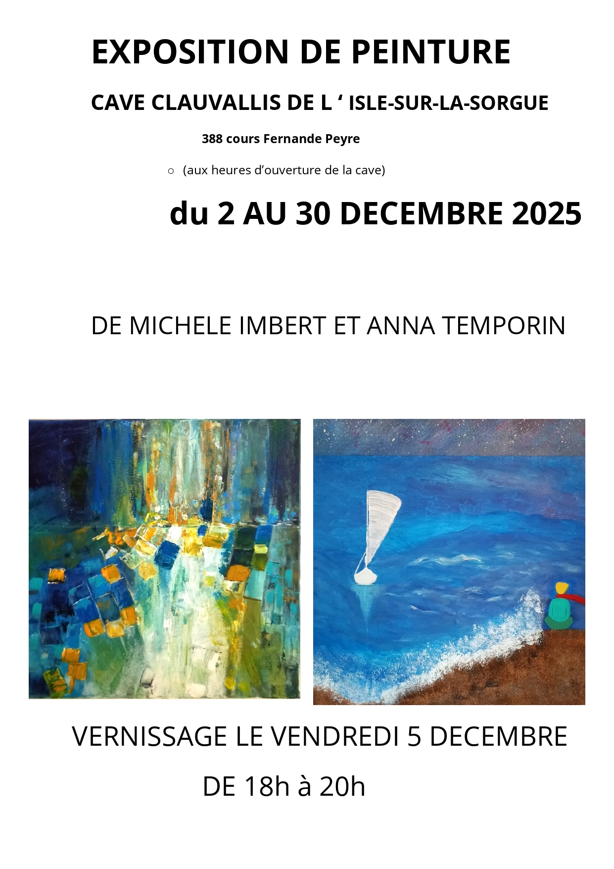 Exposition de peinture Michele Imbert et Anna Temporin