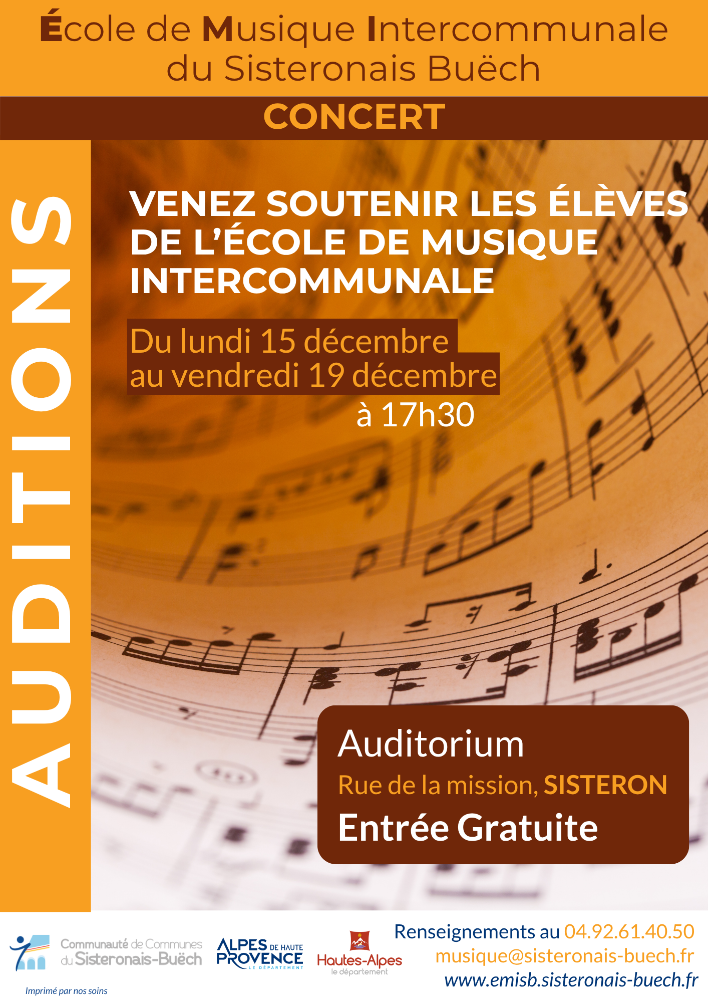 Auditions de l'Ecole de Musique