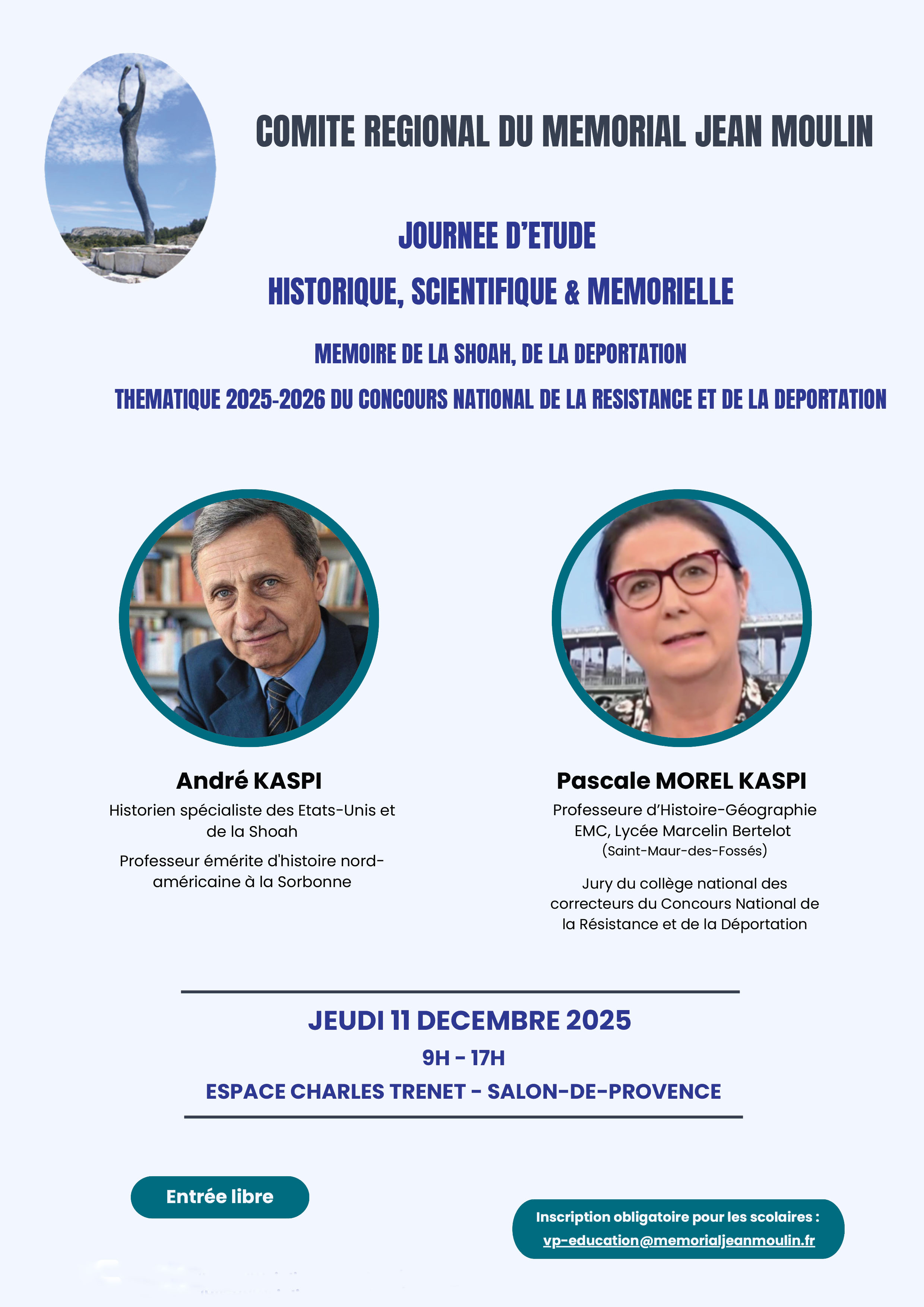 Journe d'tude scientifique, historique et mmorielle sur la mmoire de la shoah et la dportation sur la thmatique 2025-2026 du Concours National de la Rsistance et de la Dportation