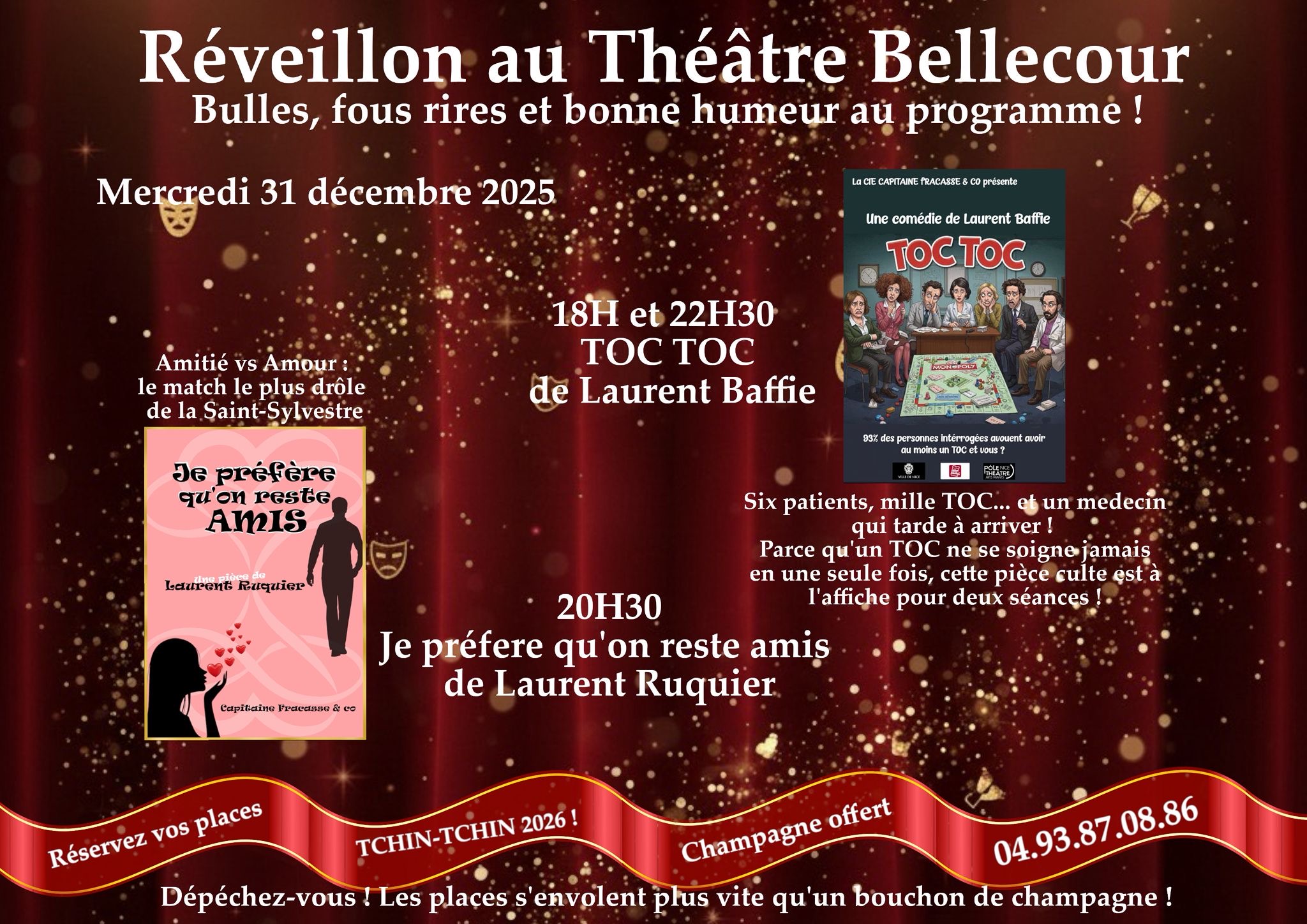 Deux comdies cultes + champagne - Thtre Bellecour