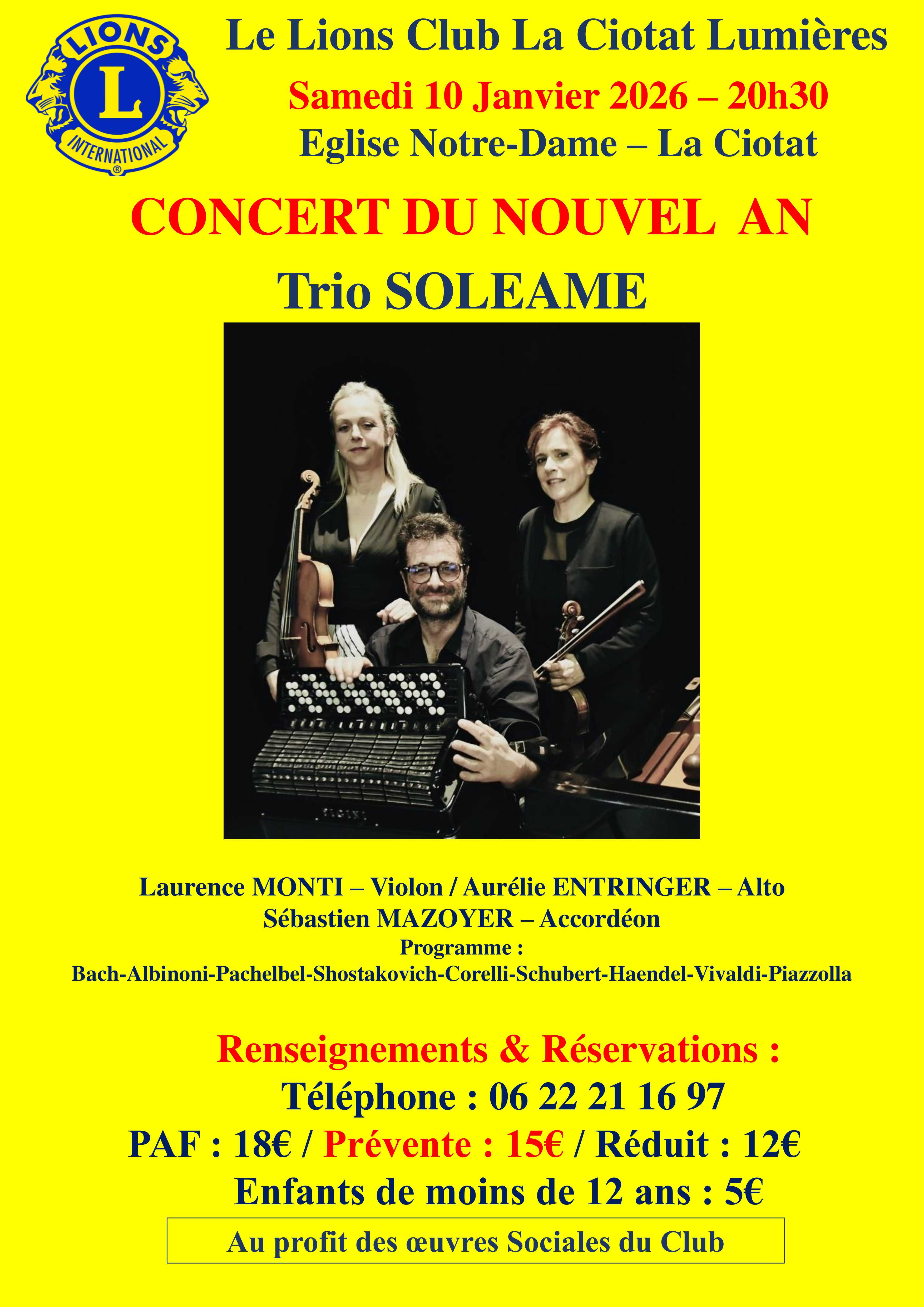 Concert du Nouvel An : Trio Soleame