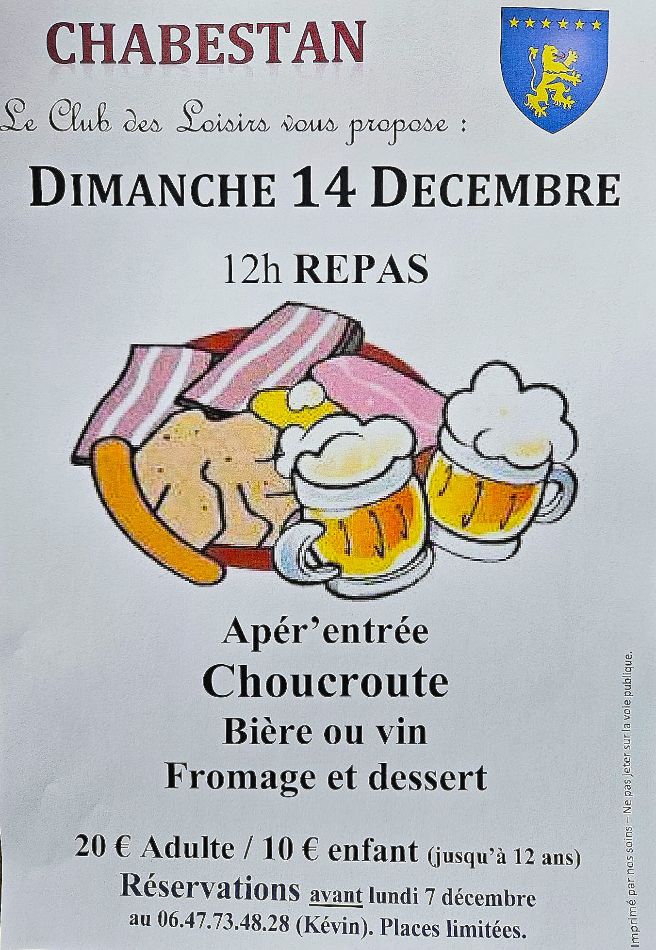 Repas choucroute garnie