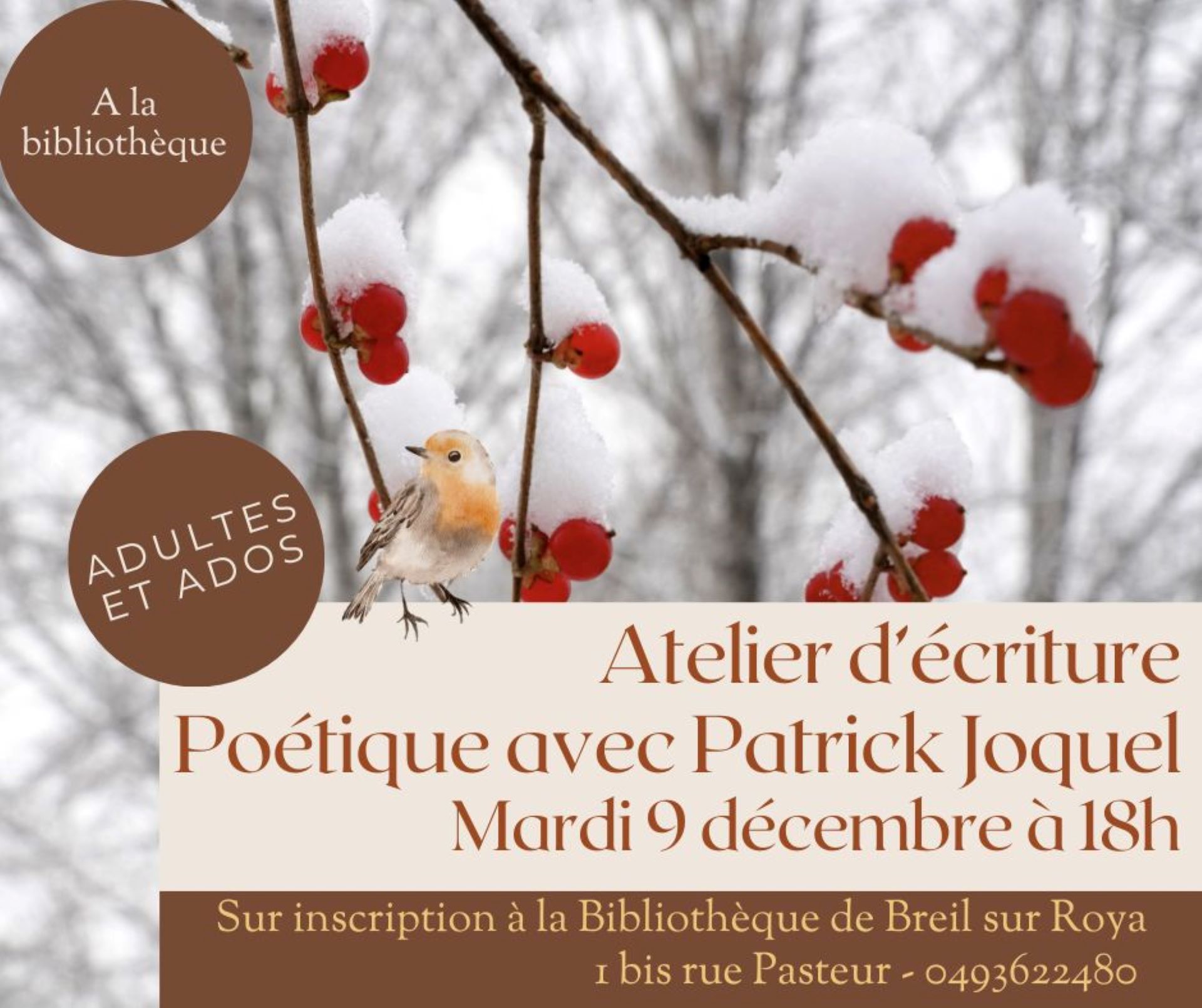 Atelier d'criture potique avec Patrick Joquel