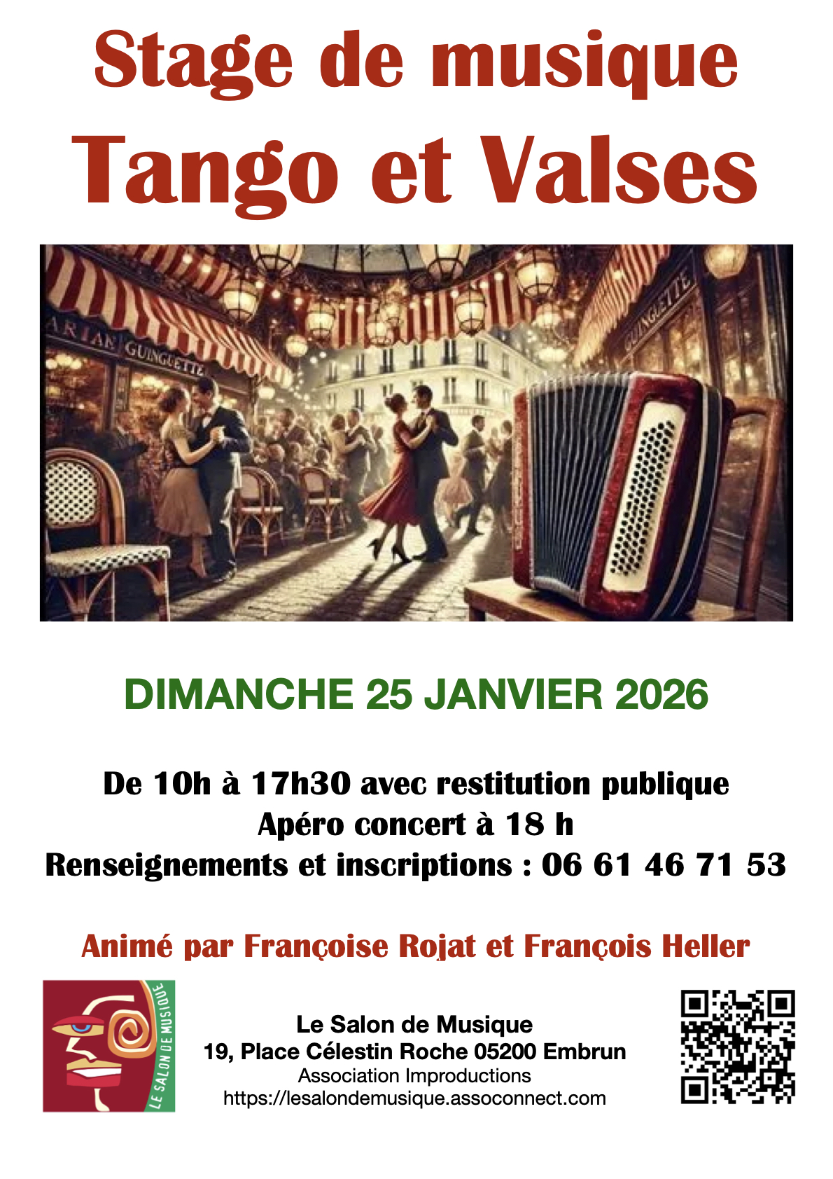 Concert de l'Atelier de Musique d'ensemble : valses et tango