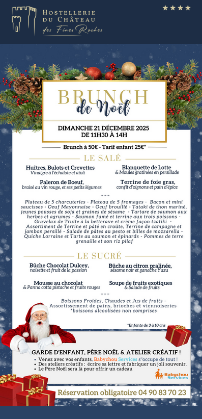 Brunch de Nol  l'Hostellerie du Chteau des Fines Roches