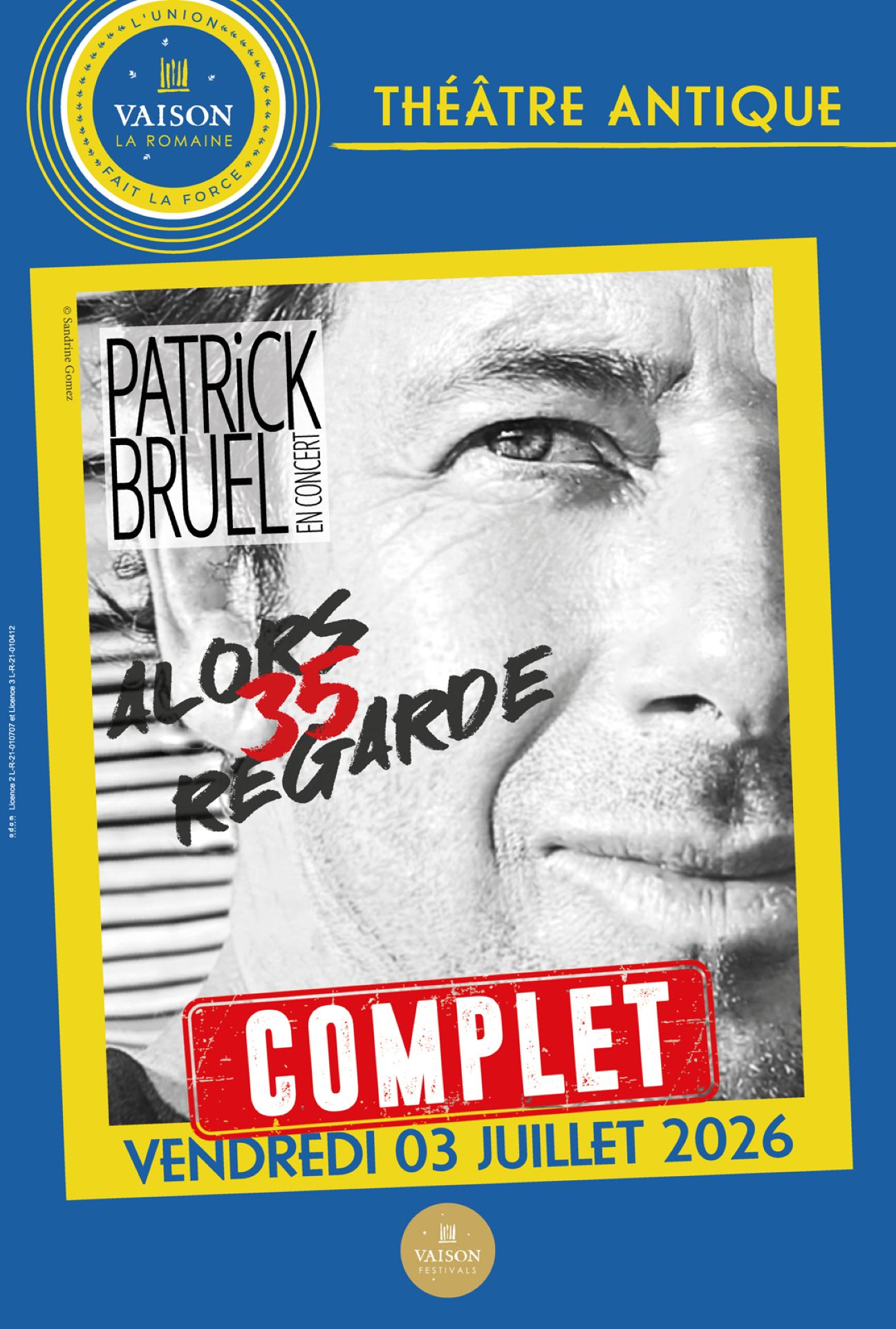**Complet** Patrick Bruel en concert au Th��tre Antique
