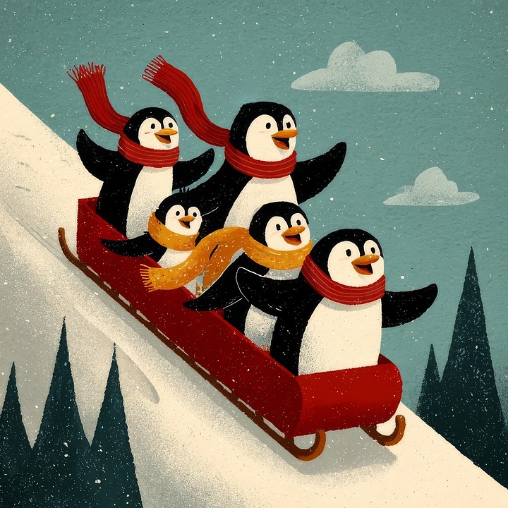 Descente de luge gante