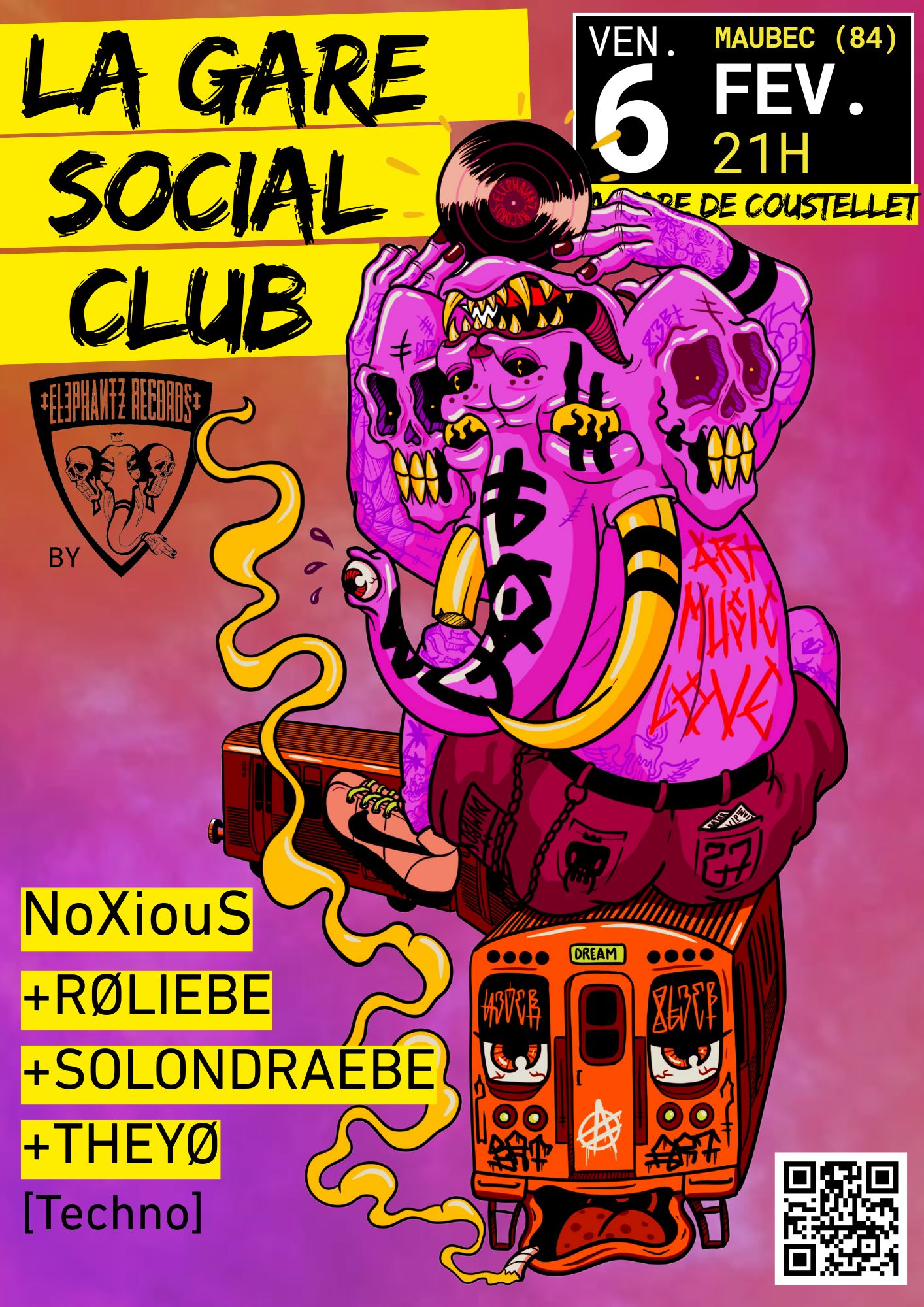 La Gare Social Club by Elephantz Records / Techno Party