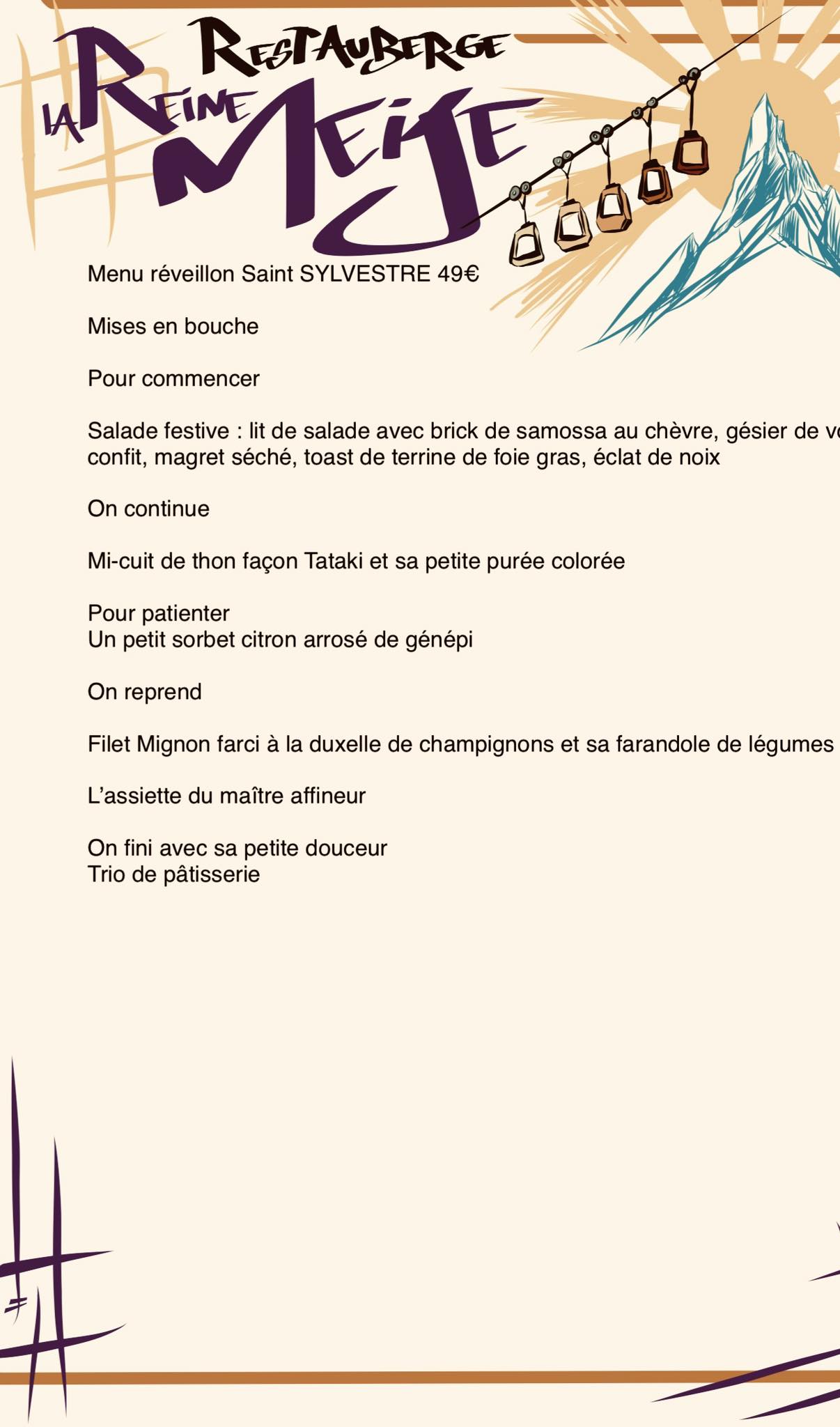 R�veillon du 31 � la Reine Meije