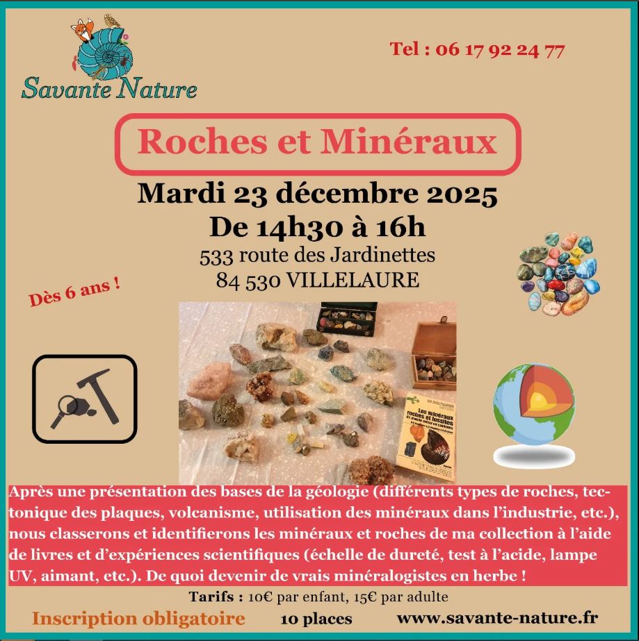 Savante Nature : Atelier Roches et Min�raux