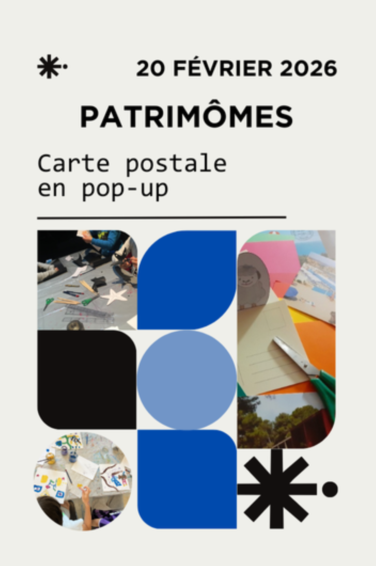 Patrim�me: Atelier R�alisation d'une carte postale en pop-up.