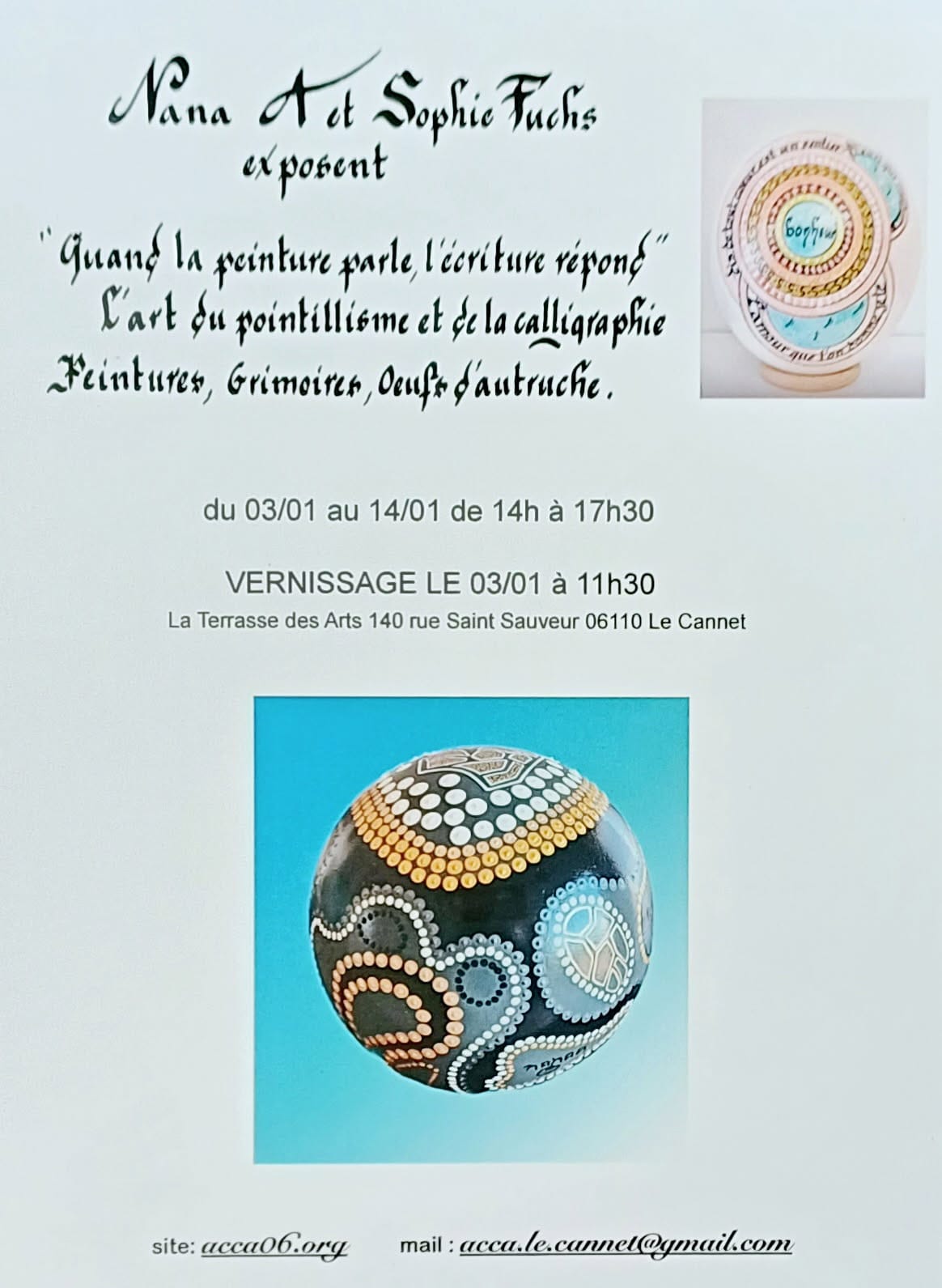 Exposition de Nana A et Sophie Fuchs