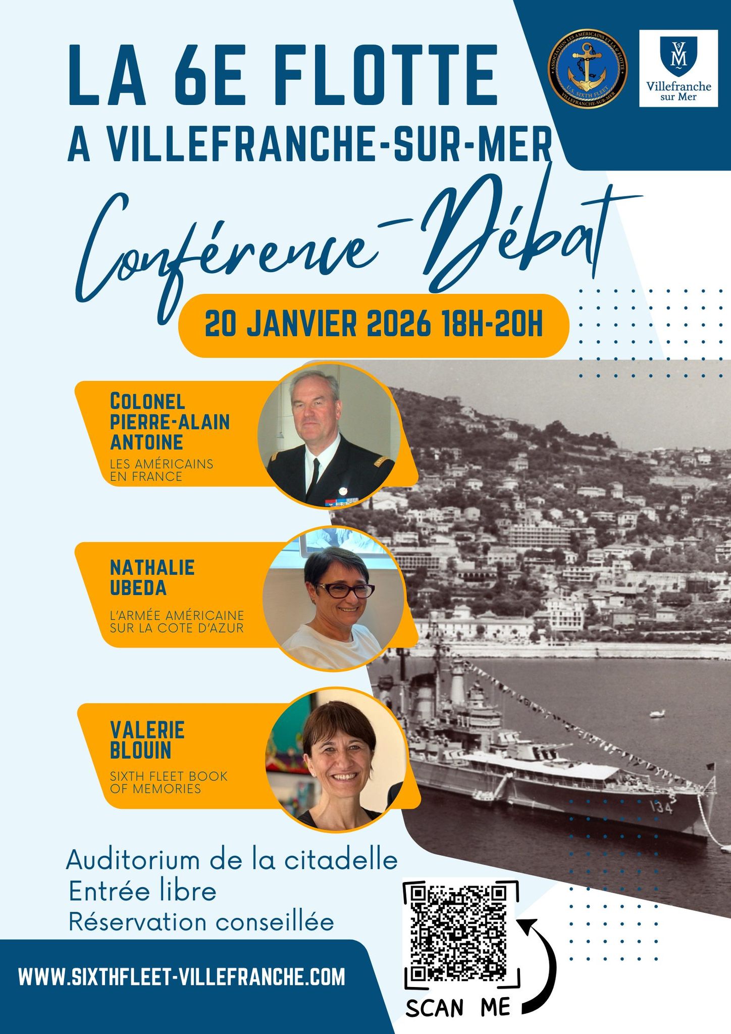 Conf�rence - D�bat par Les Am�ricains et la 6�me Flotte � Villefranche-sur-mer
