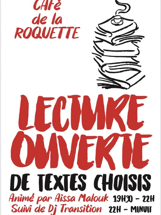 Lecture ouverte au Caf� de la Roquette