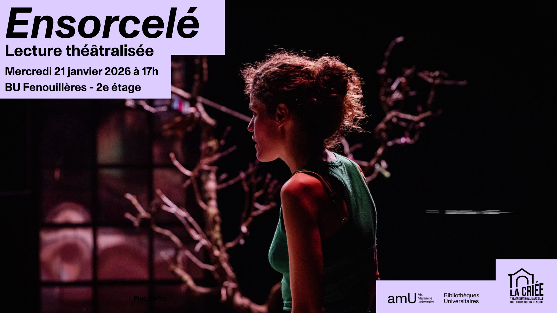 Ensorcel� - lecture th��tralis�e � la BU Fenouill�res