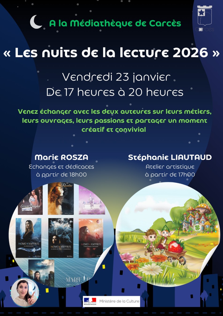 Les nuits de la lecture : d�dicaces, atelier th�matique