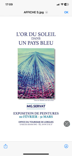 Exposition L'Or Du Soleil Dand Un Pays Bleu de M.G SERVAT