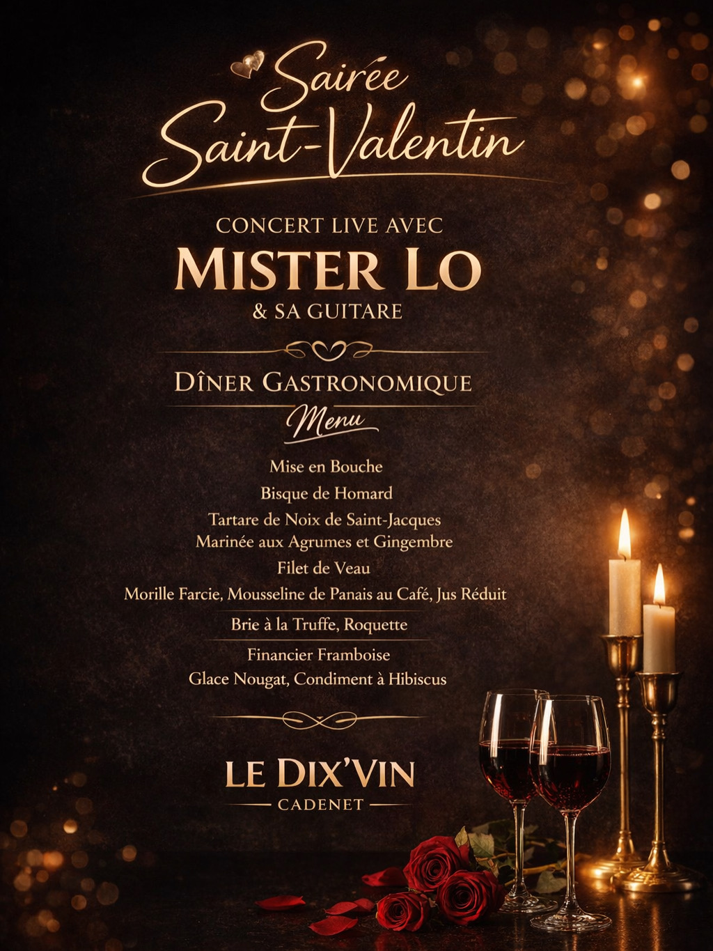 La Saint Valentin au restaurant le Dix'Vin � Cadenet