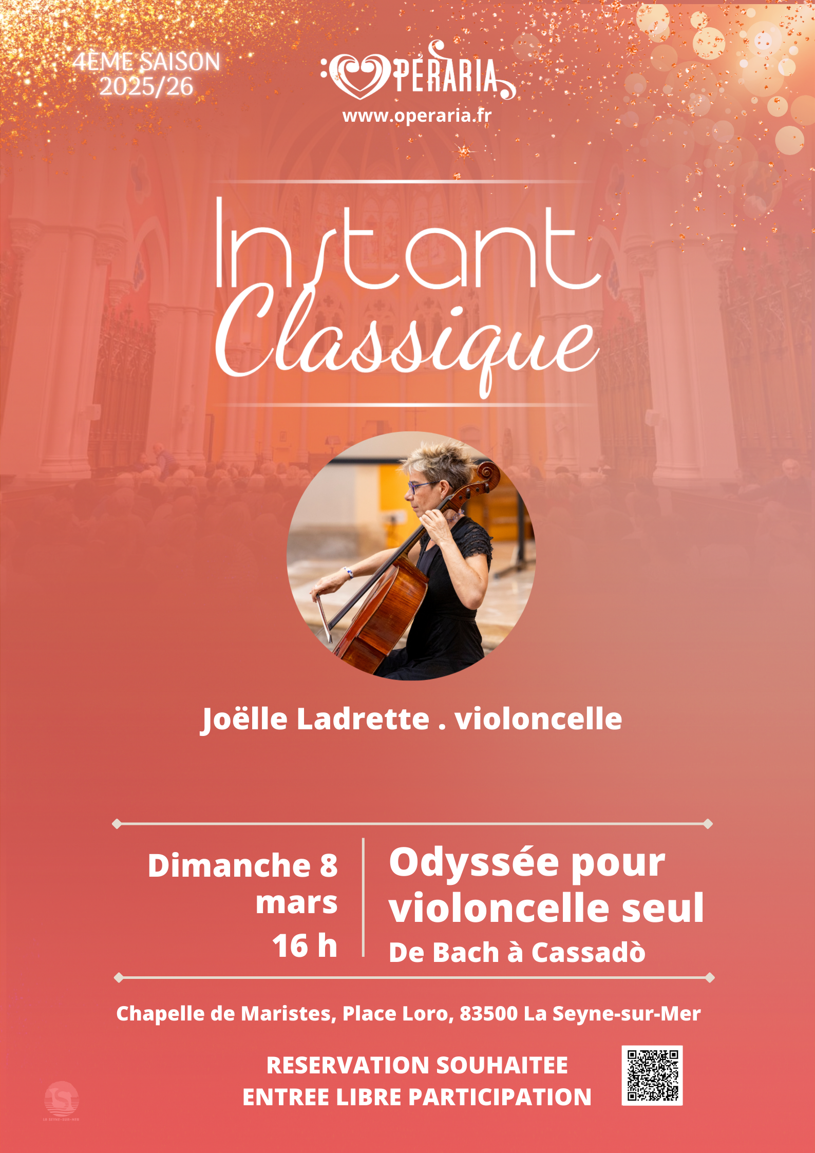 Concert Instant classique : Odyss�e pour violoncelle seul de Bach � Cassado