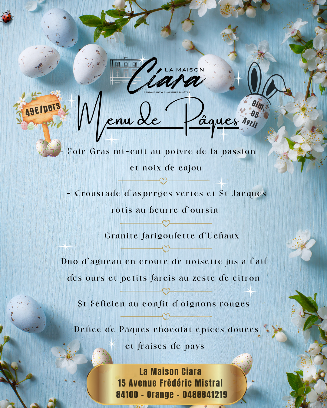 Repas de P�ques � la Maison Ciara