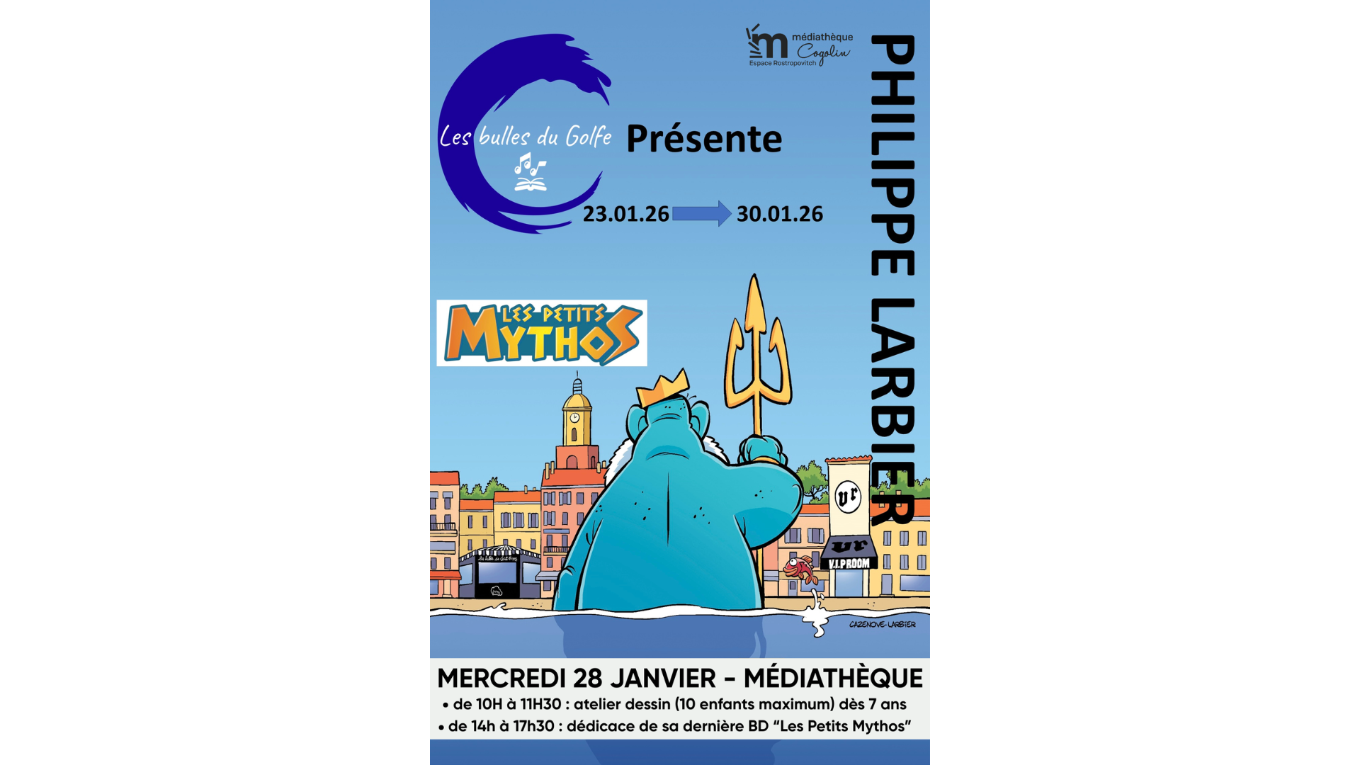 Atelier dessin puis d�dicace de Philippe Larbier