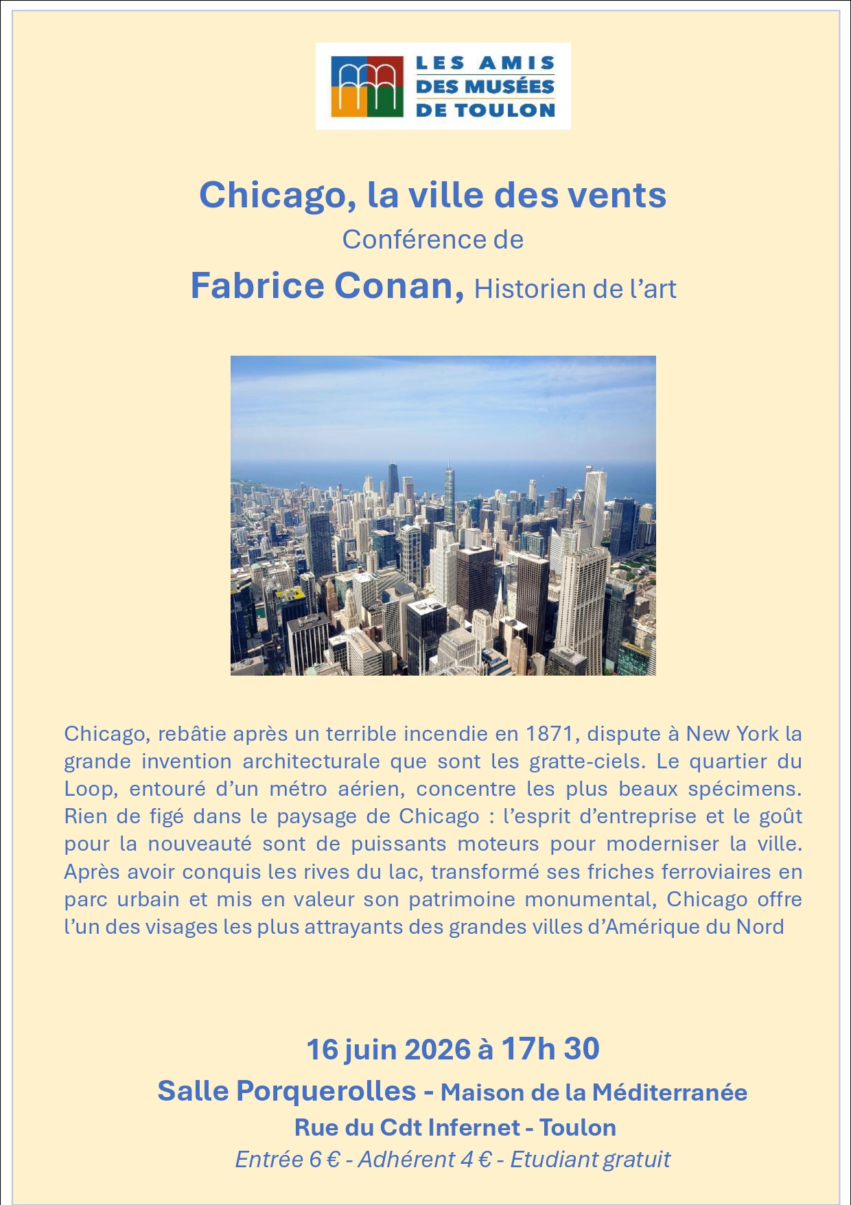 Conf�rence - Chicago, le ville des vents