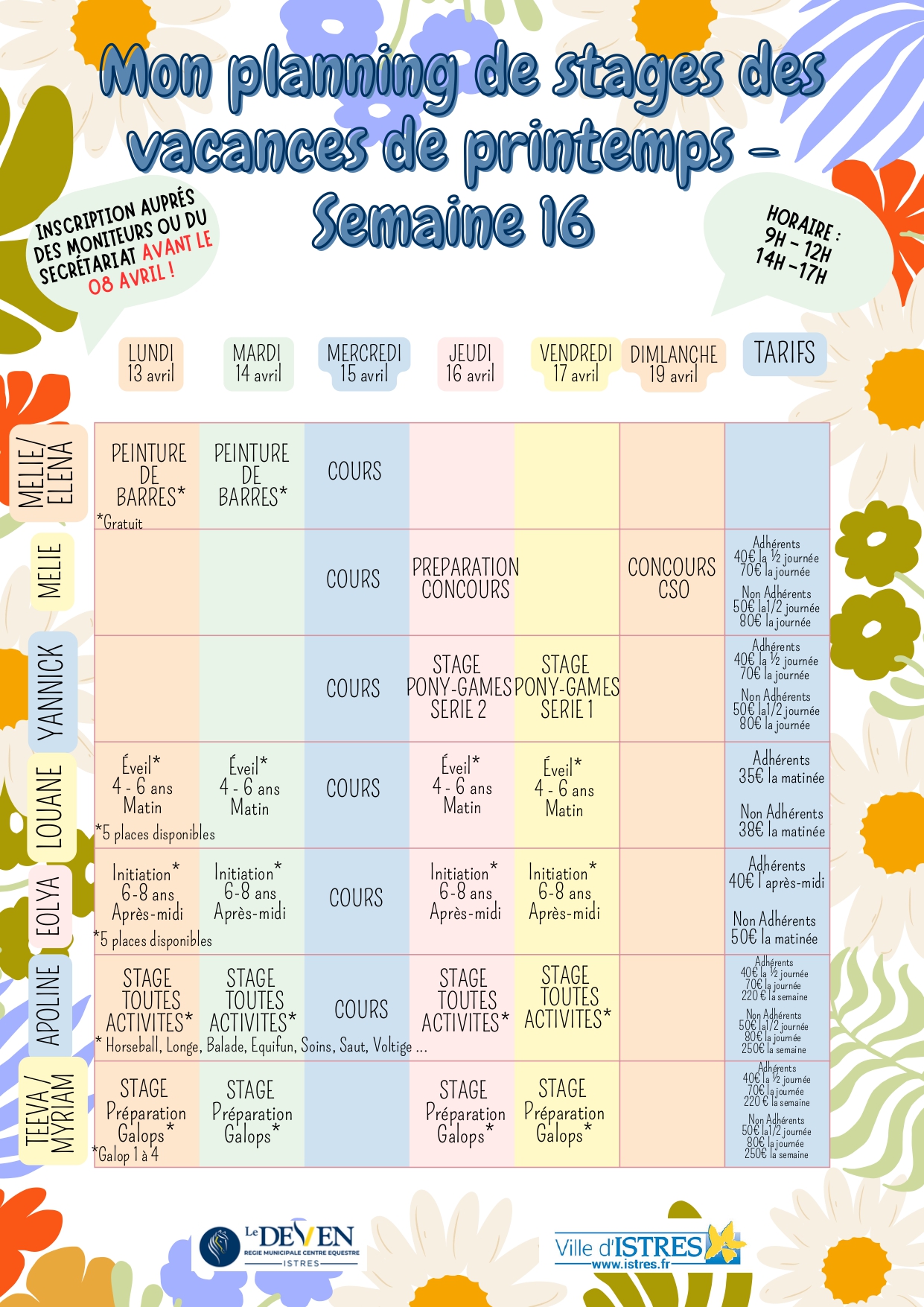 Stages de printemps au Centre �questre du Deven