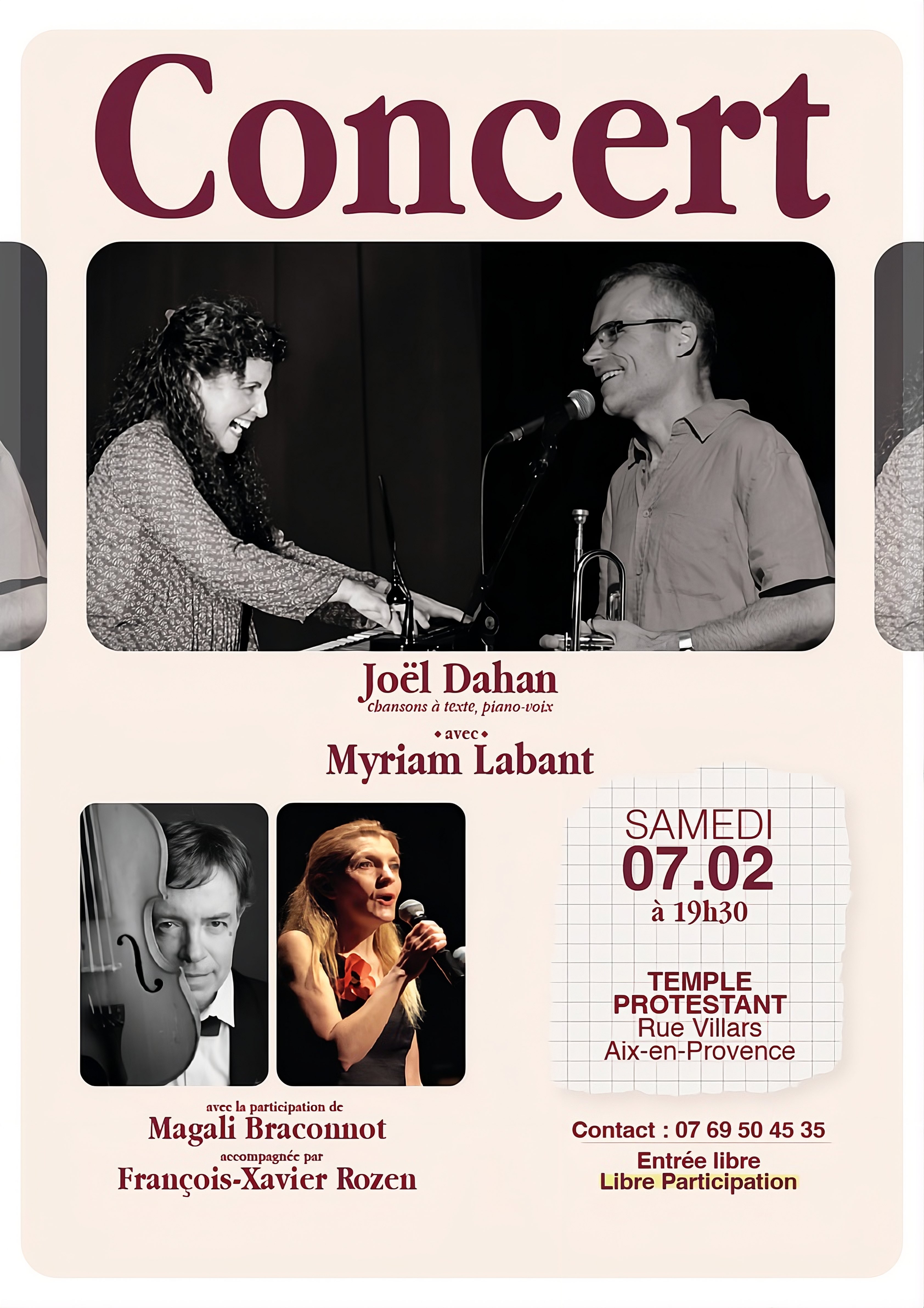 Concert Piano-Voix Jo�l Dahan / Myriam Labant