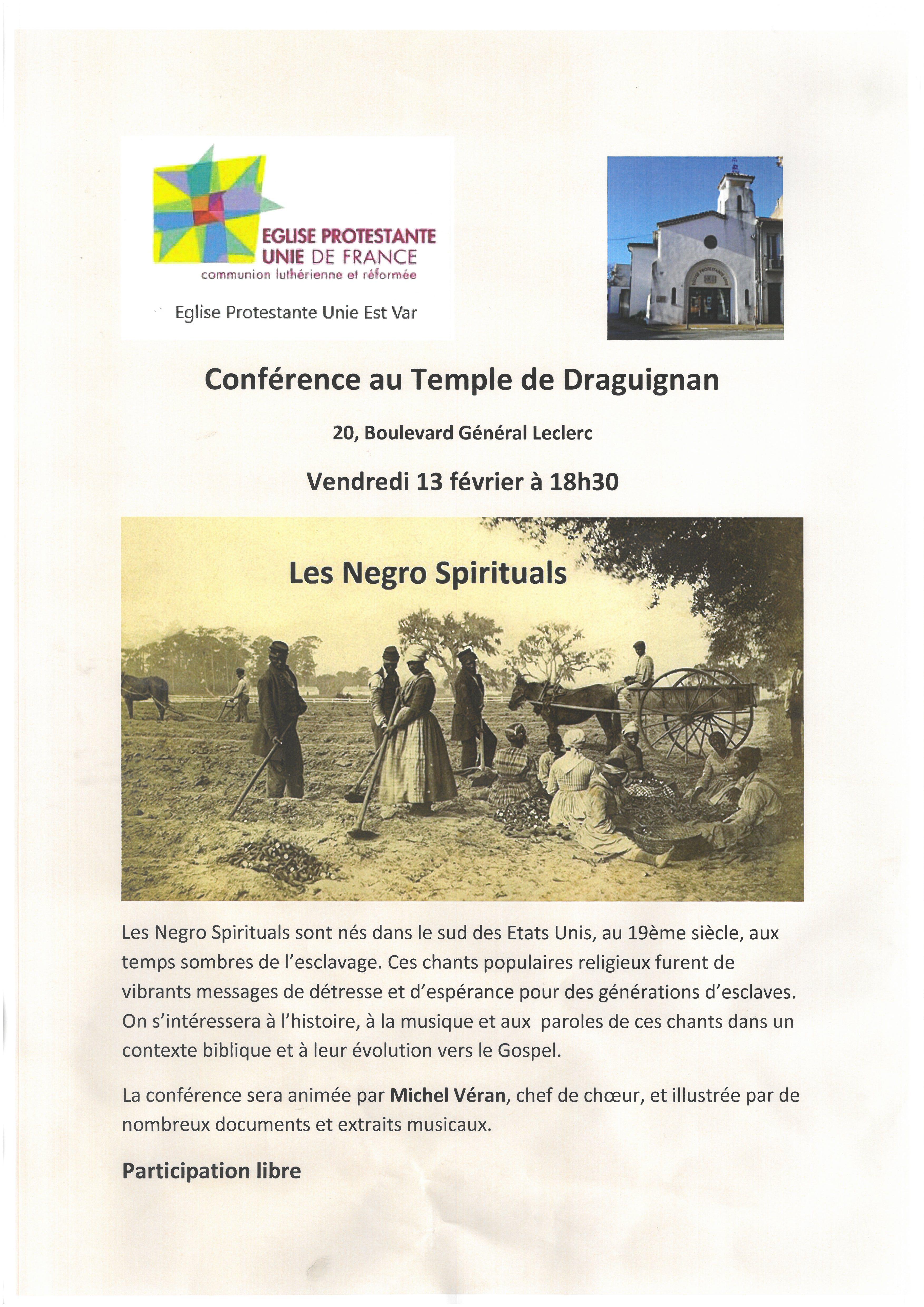 Conf�rence : Les Negro Spirituals