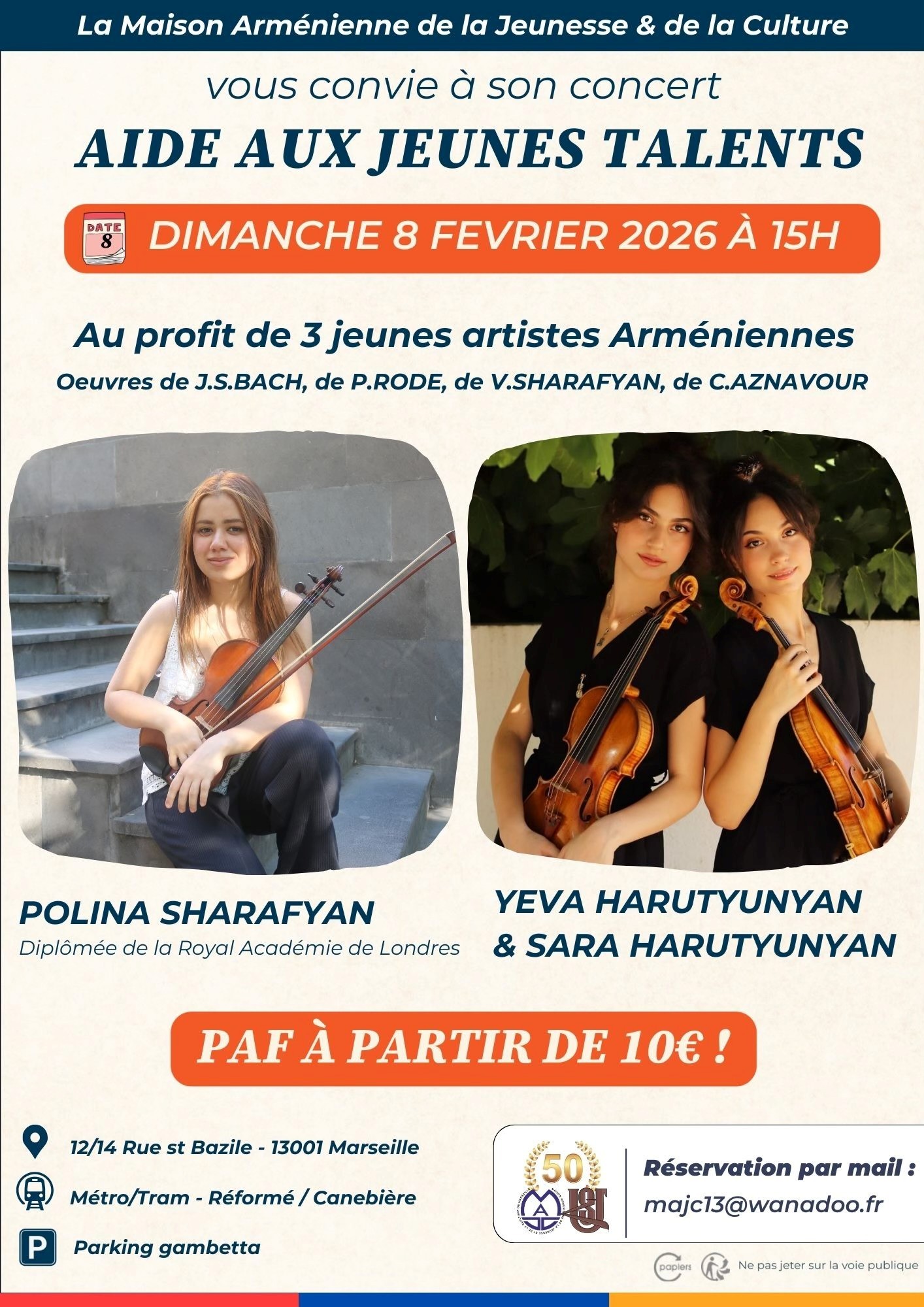 Concert aide aux jeunes talents