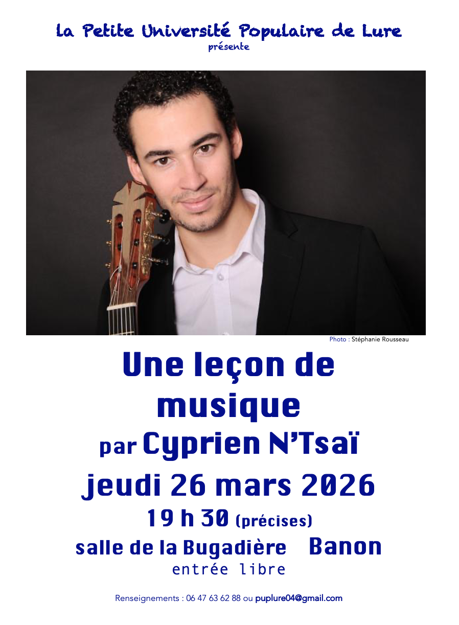 La Petite Universit� Populaire de Lure re�oit Cyprien N' tsai